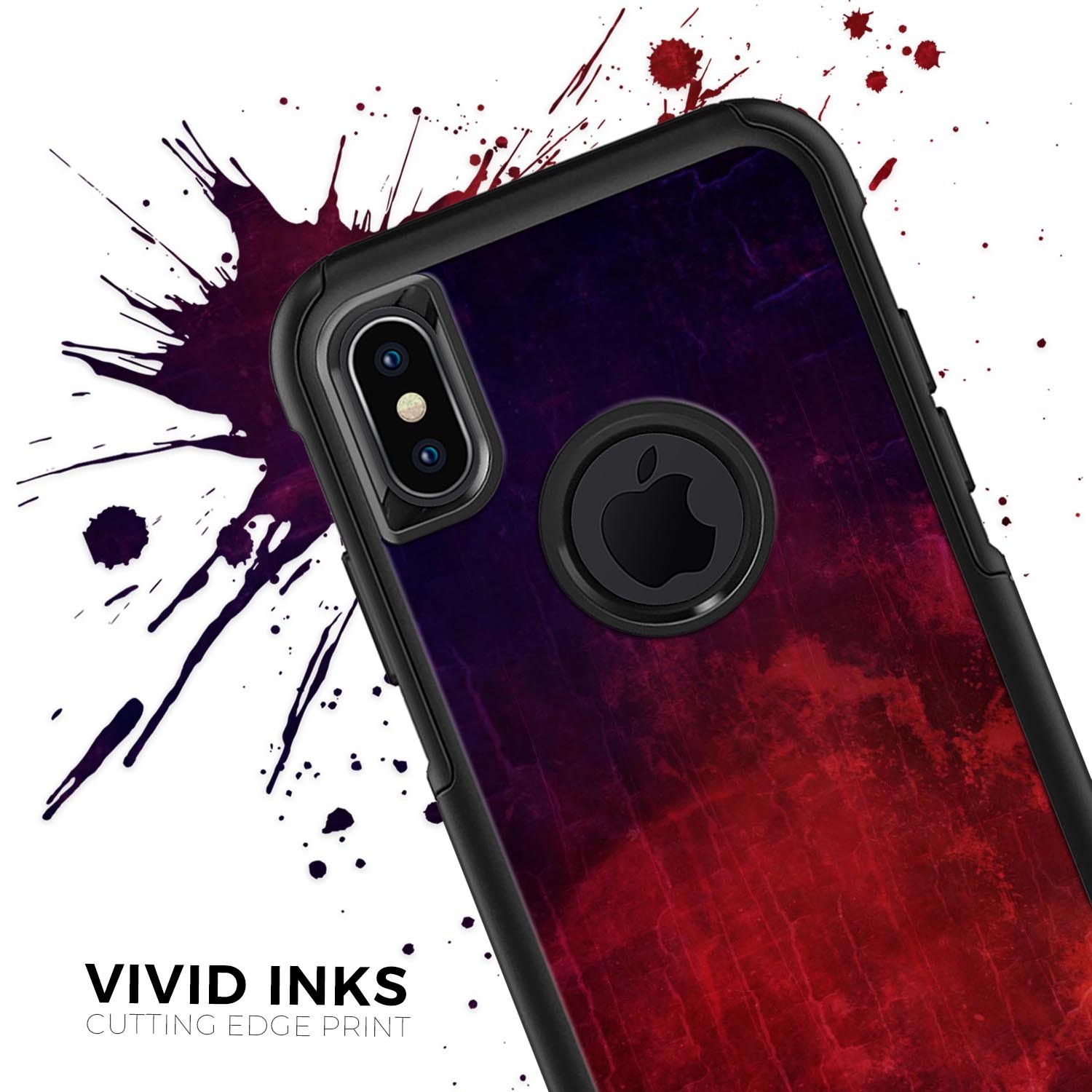 Abstract Fire & Ice V16 Skin Kit for iPhone OtterBox Cases featuring vibrant fire and ice design.