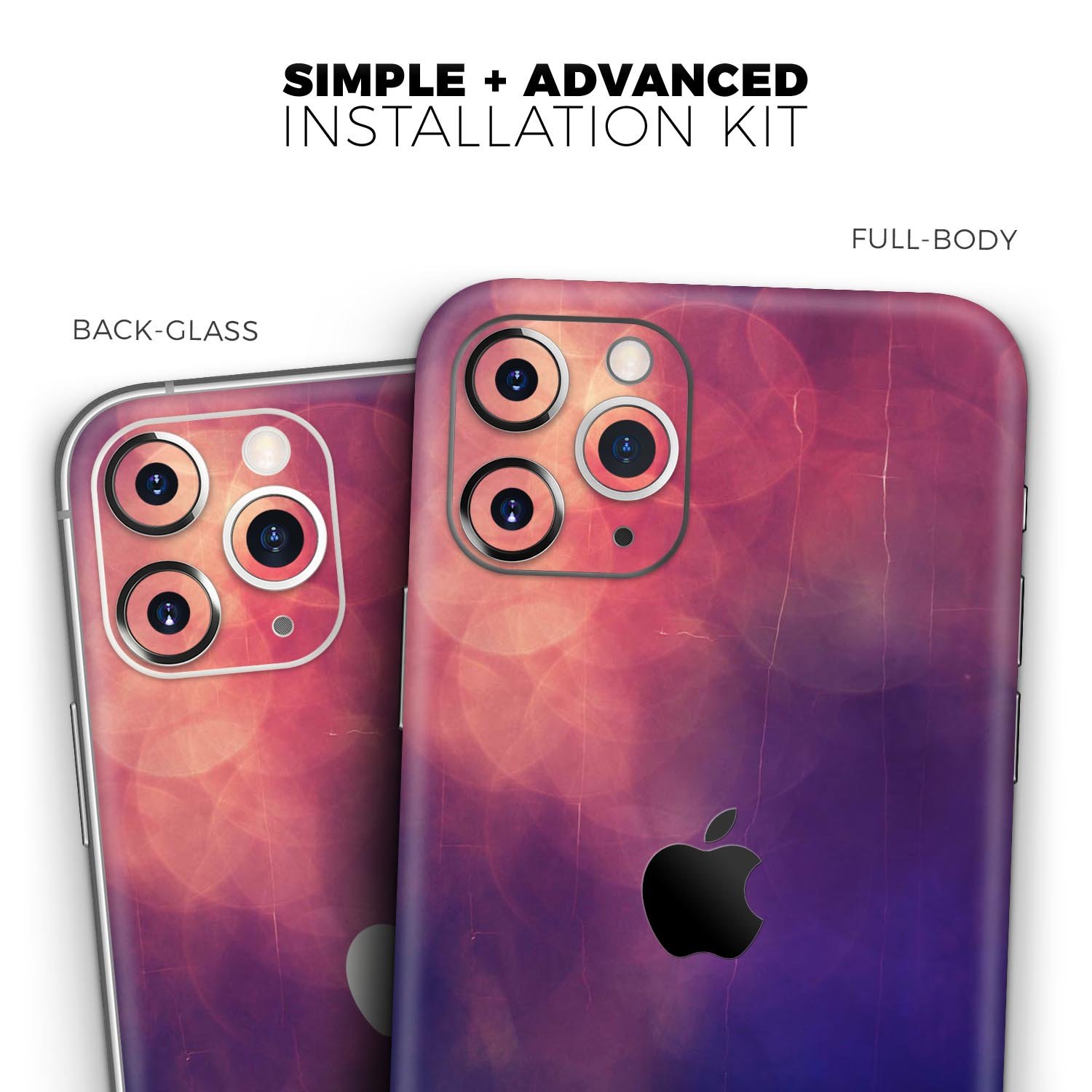 Abstract Fire & Ice V17 Skin-Kit for Apple iPhone, showcasing vibrant colors and sleek design.