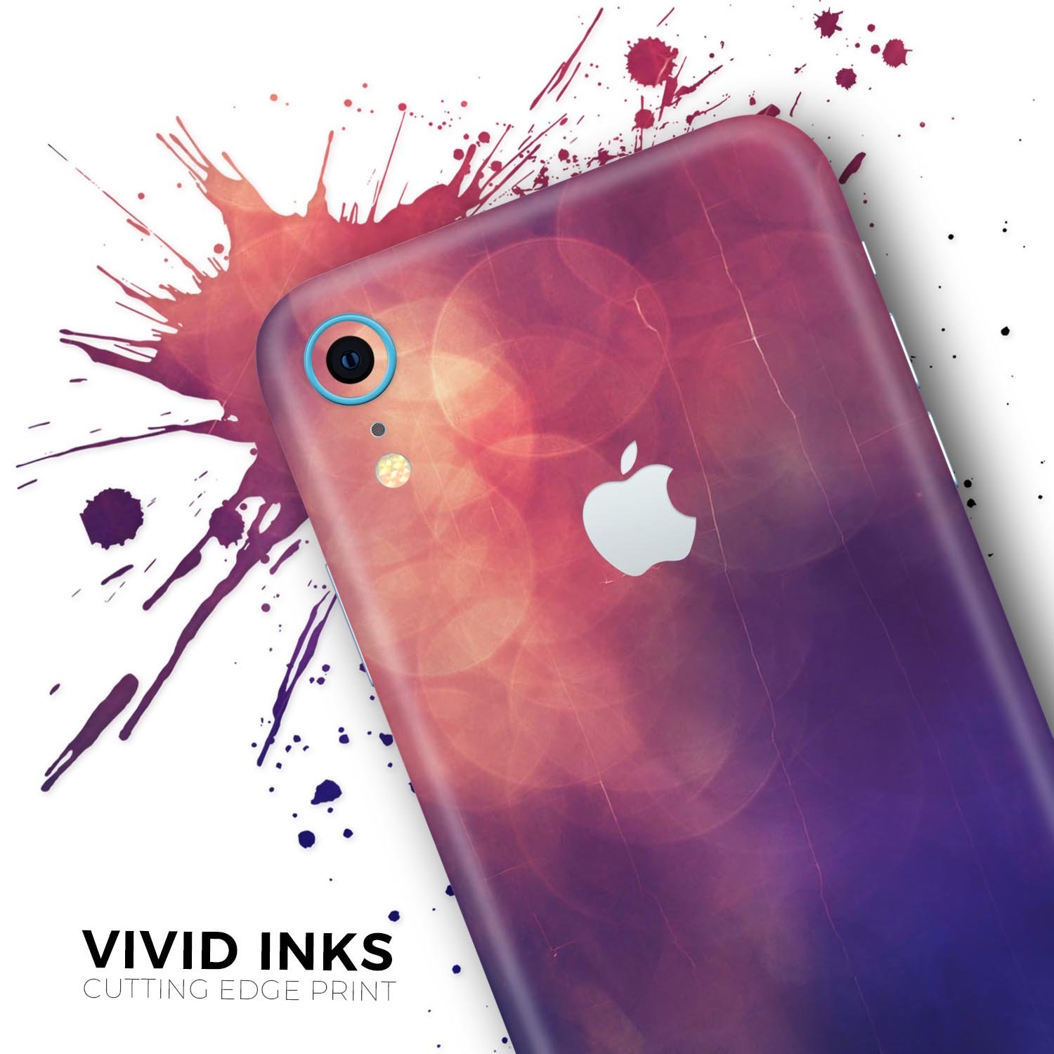 Abstract Fire & Ice V17 Skin-Kit for Apple iPhone models, showcasing vibrant design and premium vinyl material.