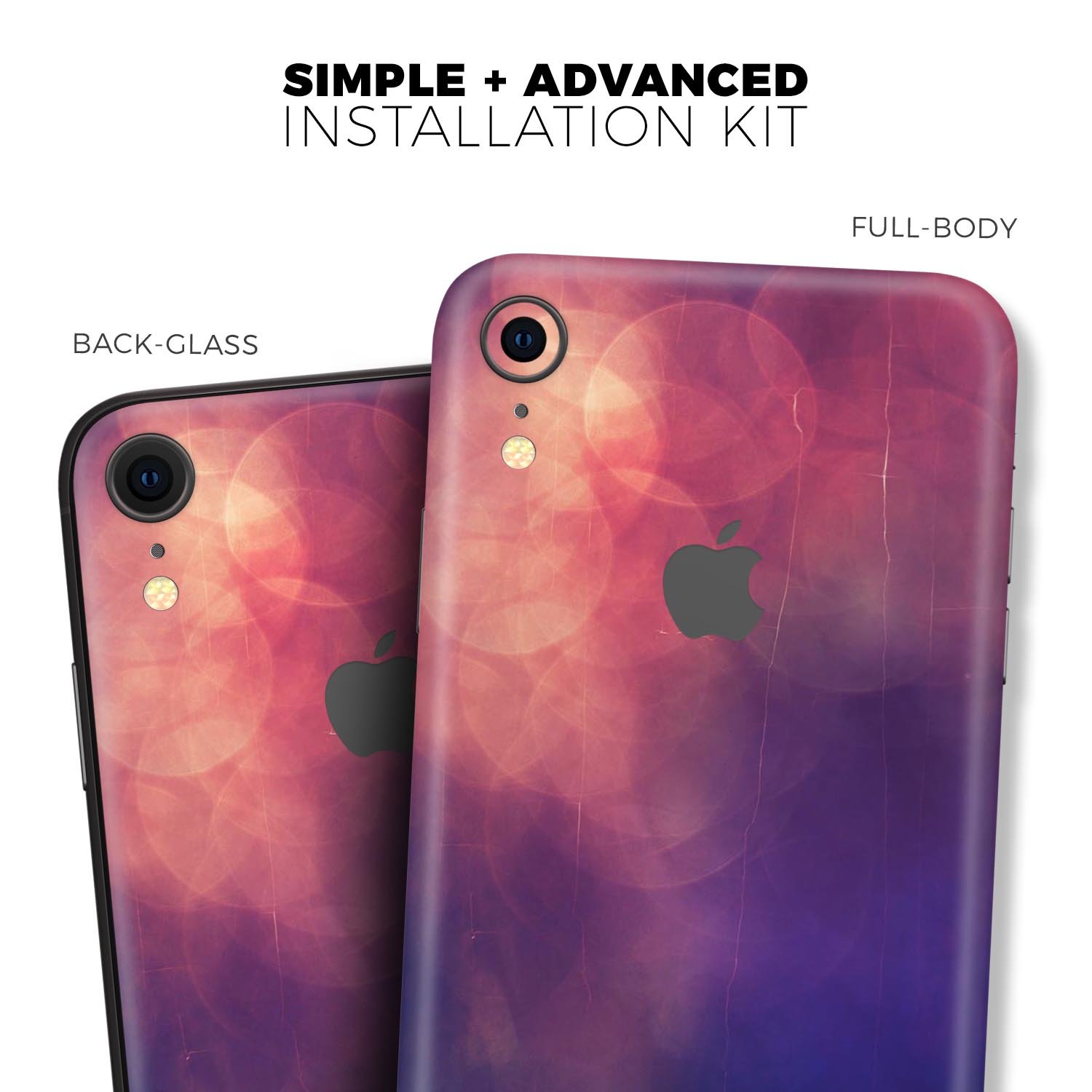 Abstract Fire & Ice V17 Skin-Kit for Apple iPhone models, showcasing vibrant design and premium vinyl material.