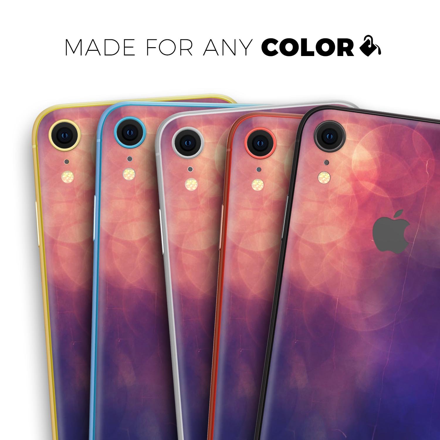 Abstract Fire & Ice V17 Skin-Kit for Apple iPhone models, showcasing vibrant design and premium vinyl material.