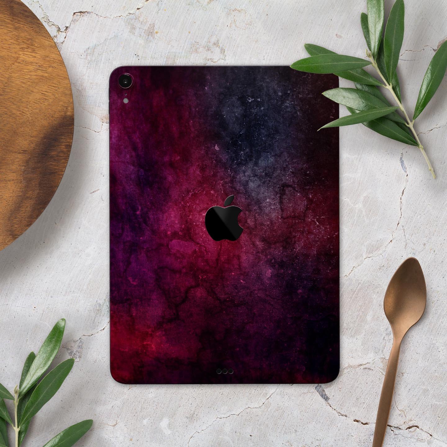 Abstract Fire & Ice V18 skin decal for Apple iPad Pro, showcasing vibrant colors and a sleek design.