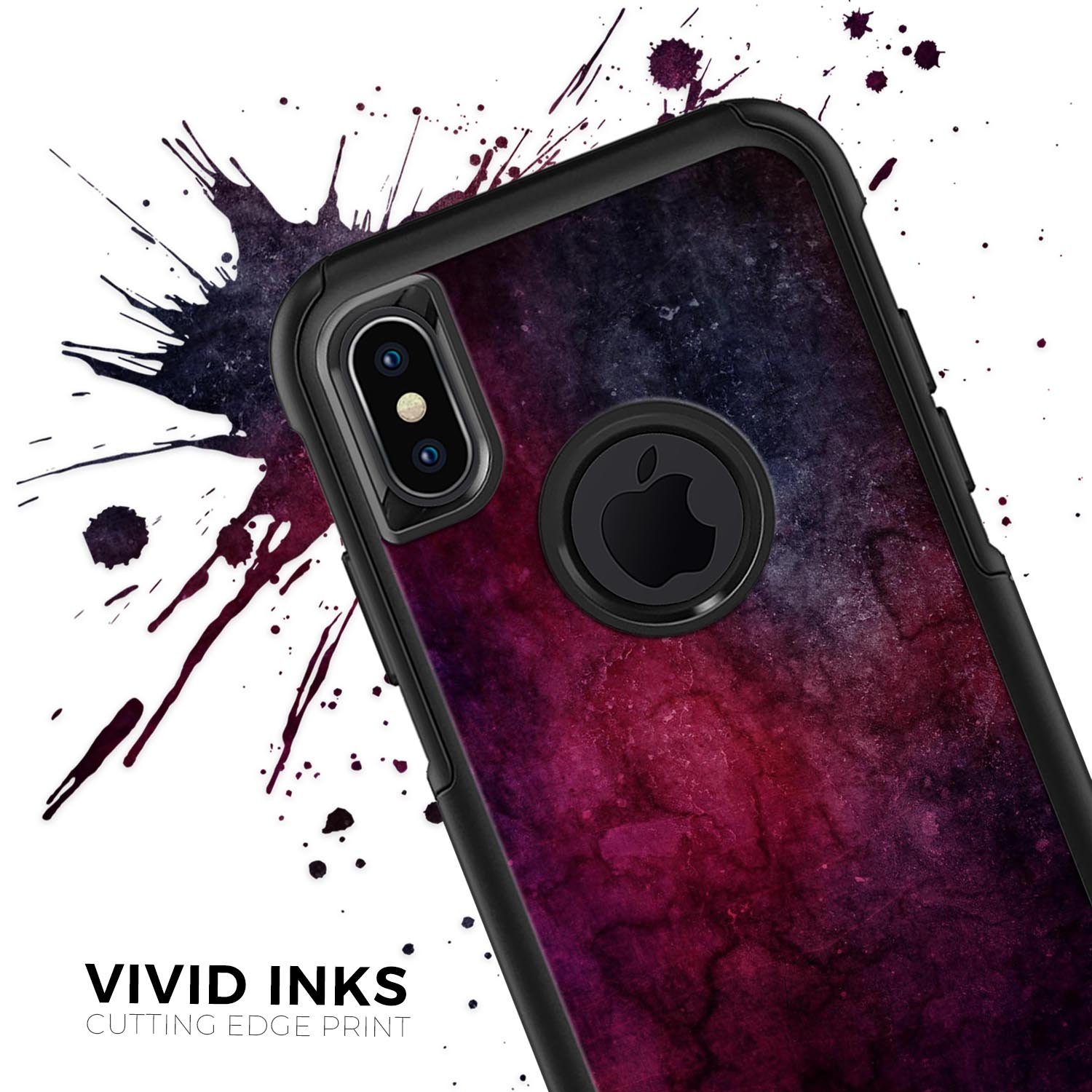 Abstract Fire & Ice V18 Skin Kit for iPhone OtterBox Cases featuring vibrant colors and dual-layer protection.