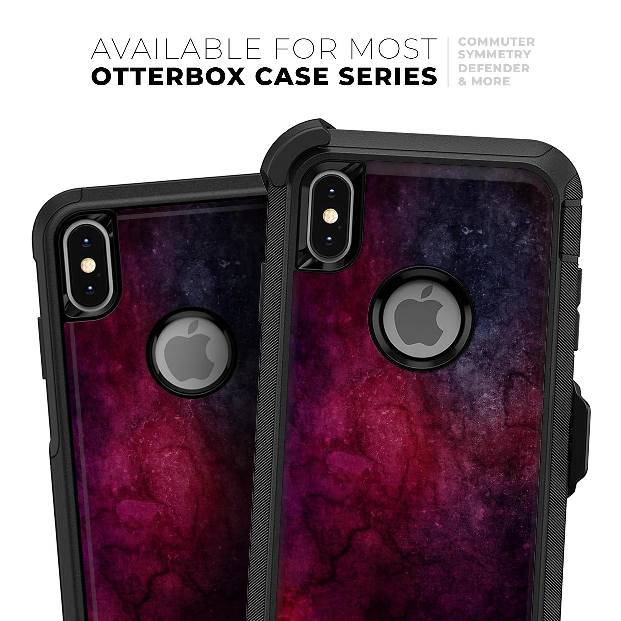 Abstract Fire & Ice V18 Skin Kit for iPhone OtterBox Cases featuring vibrant colors and dual-layer protection.