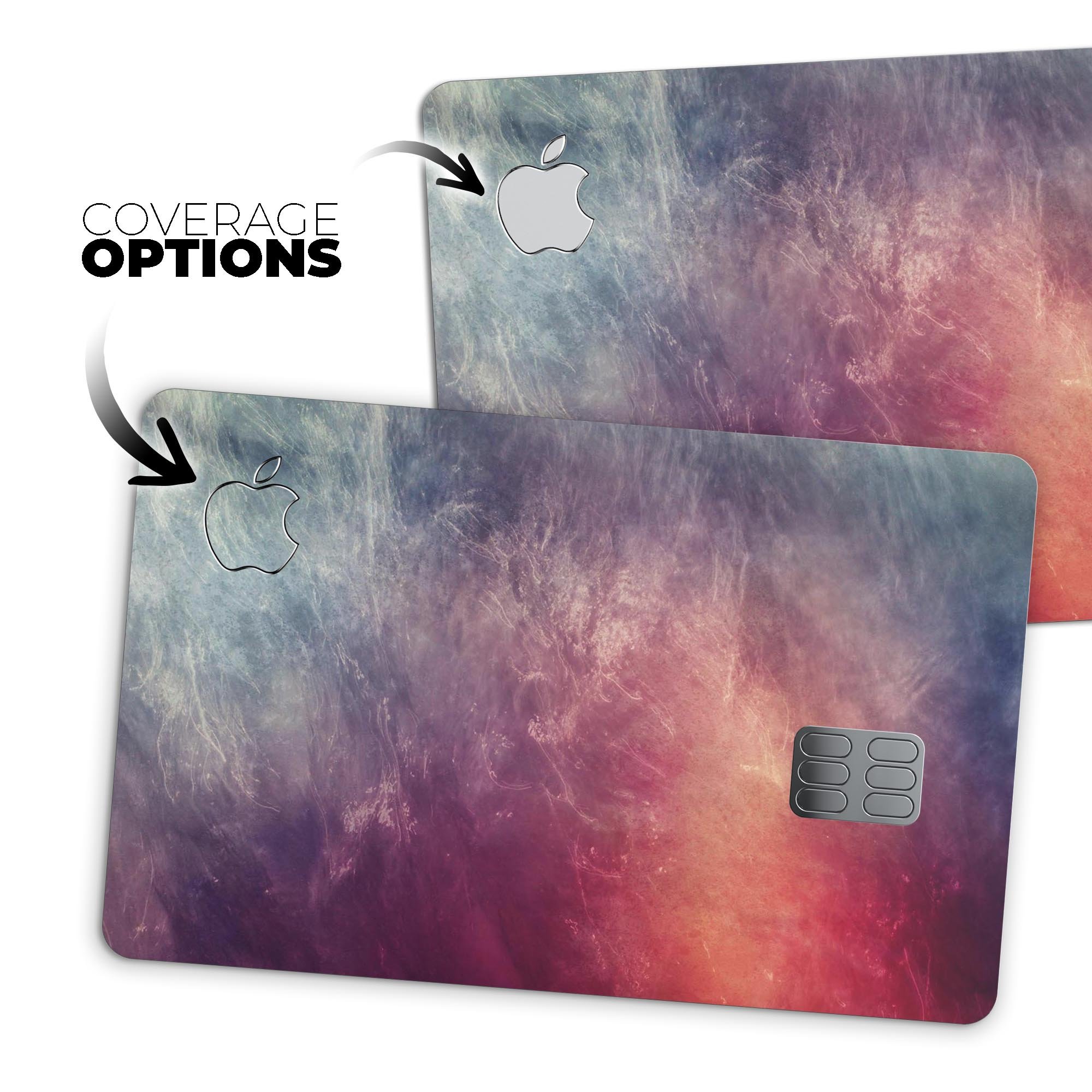 Abstract Fire & Ice V19 decal skin for Apple Card, showcasing vibrant colors and premium vinyl material.