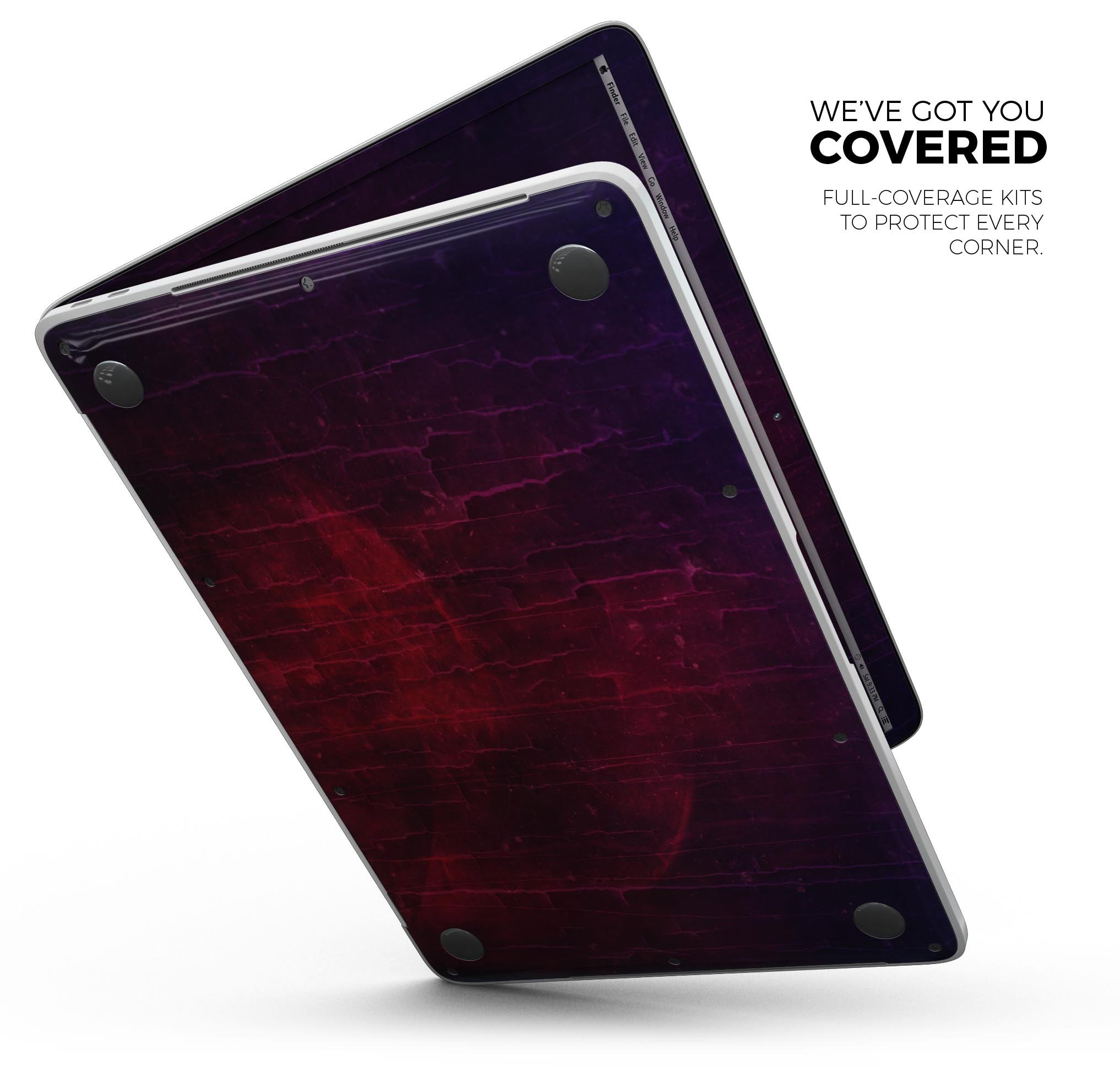 Abstract Fire & Ice V2 Skin Decal Wrap Kit for Apple MacBook, showcasing vibrant colors and sleek design.