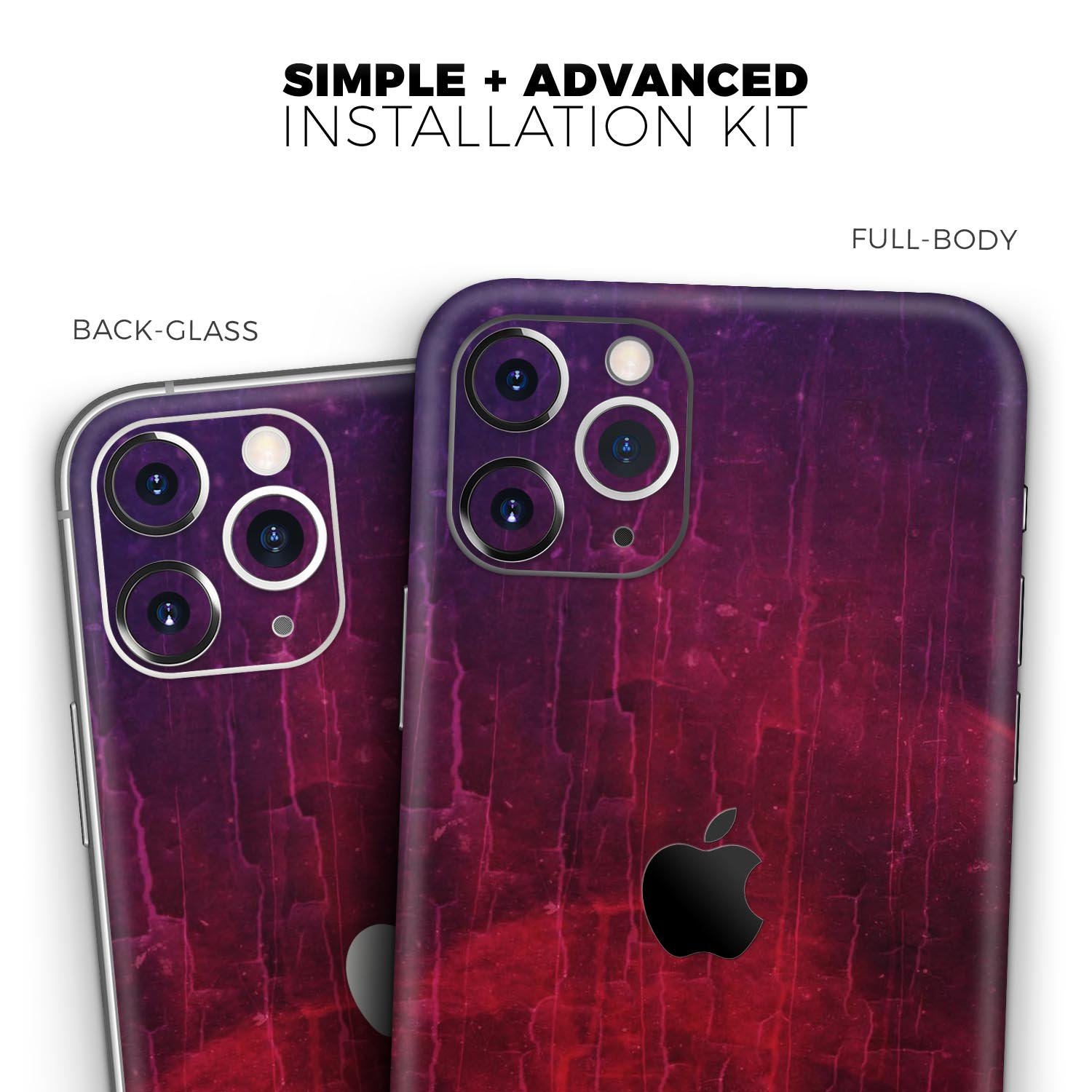 Abstract Fire & Ice V2 Skin-Kit for Apple iPhone 13, showcasing vibrant colors and a sleek design.