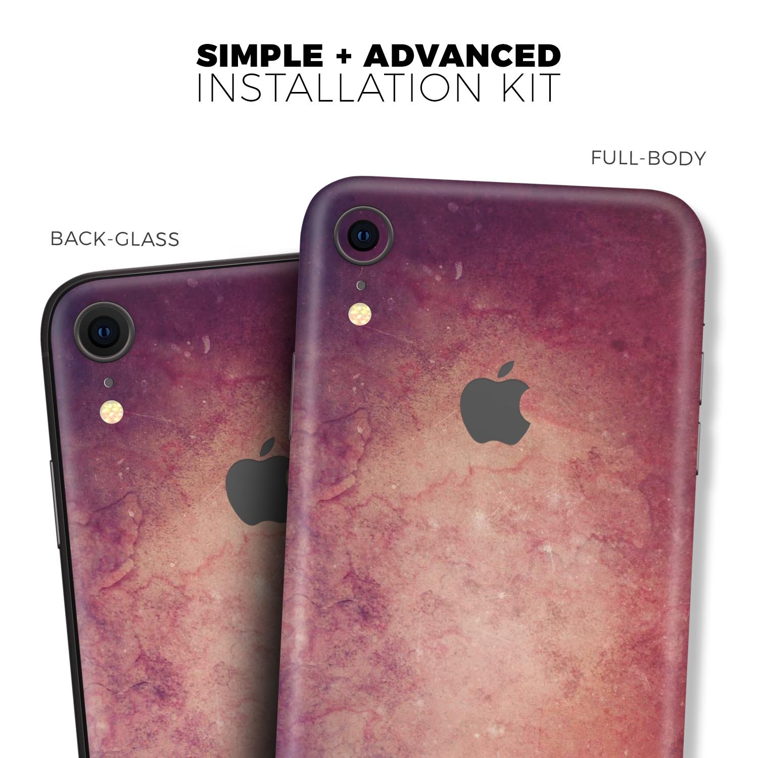 Abstract Fire & Ice V20 Skin-Kit for Apple iPhone models, showcasing vibrant design and premium vinyl material.