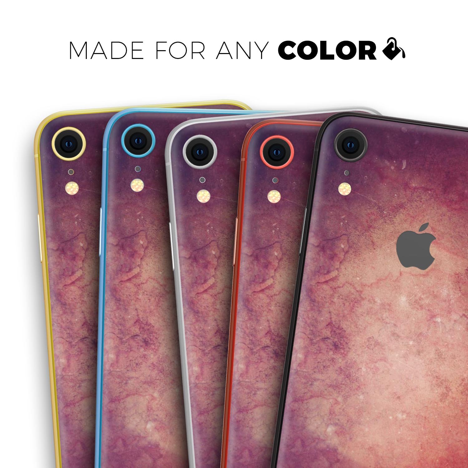 Abstract Fire & Ice V20 Skin-Kit for Apple iPhone models, showcasing vibrant design and premium vinyl material.