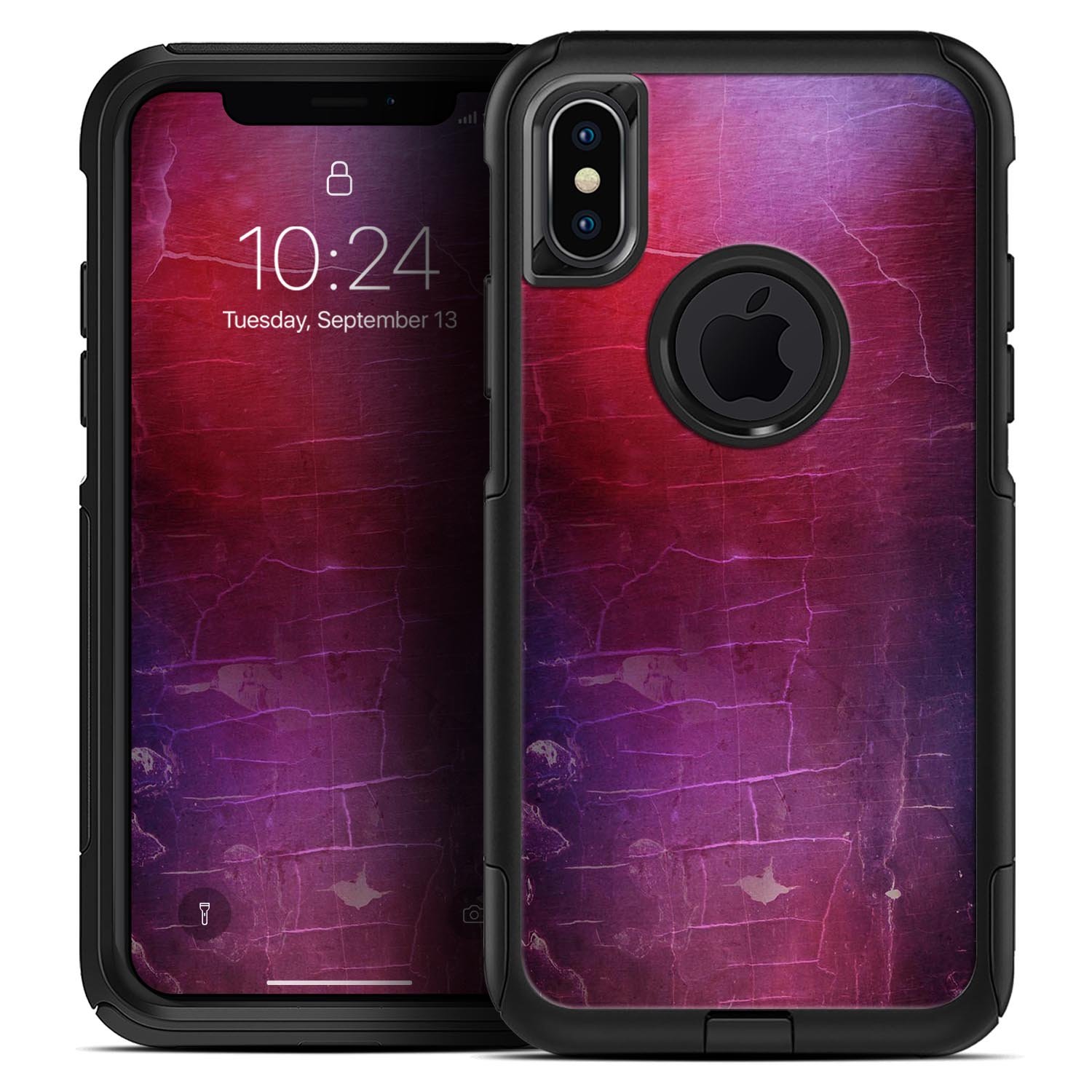 Abstract Fire & Ice V3 Skin Kit for iPhone OtterBox Cases featuring vibrant colors and unique design.