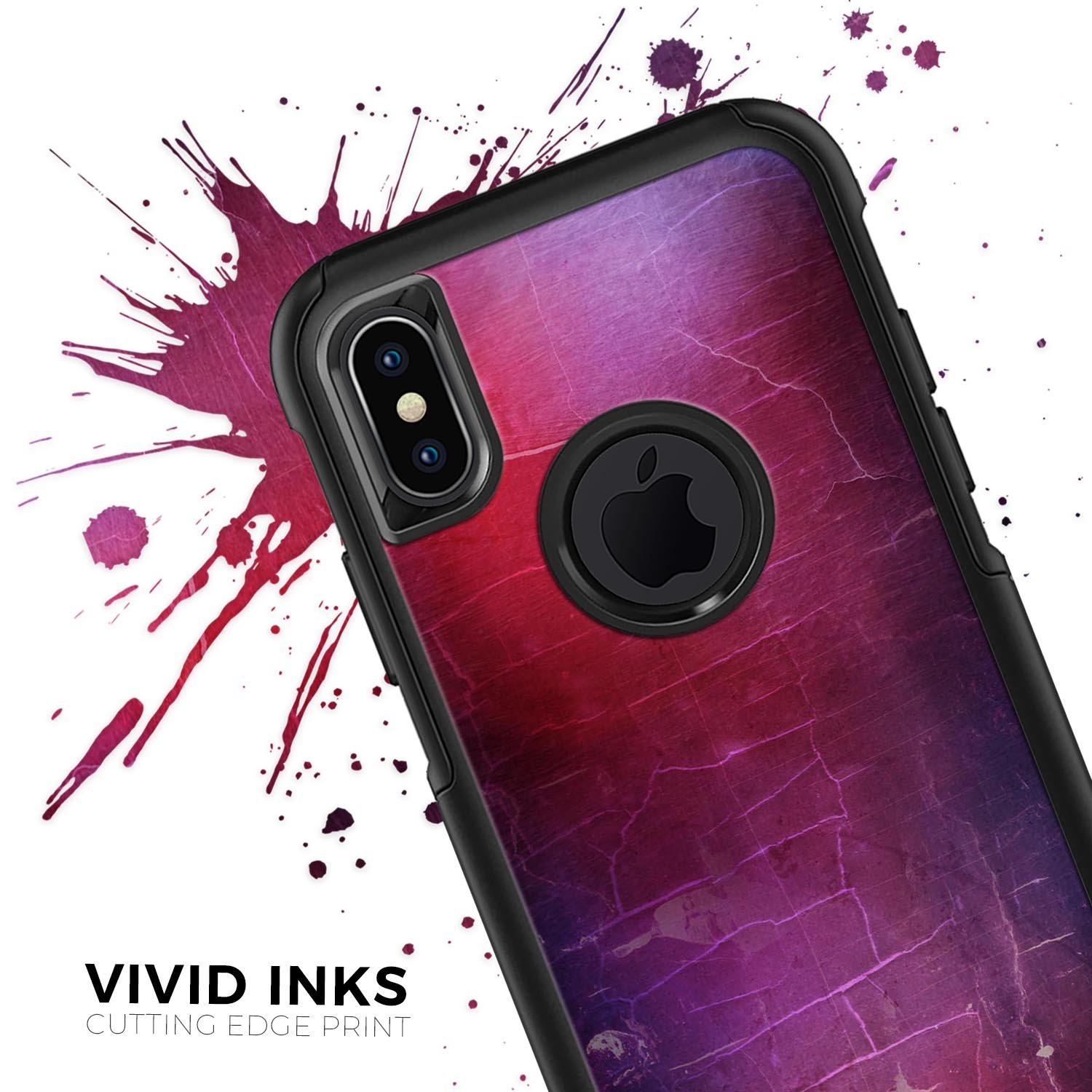 Abstract Fire & Ice V3 Skin Kit for iPhone OtterBox Cases featuring vibrant colors and unique design.