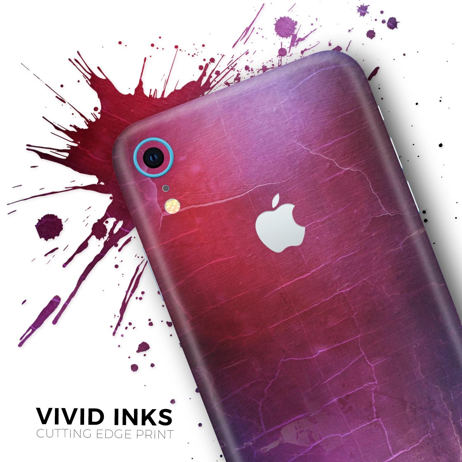 Abstract Fire & Ice V3 skin for Apple iPhone, showcasing vibrant design and premium vinyl material.