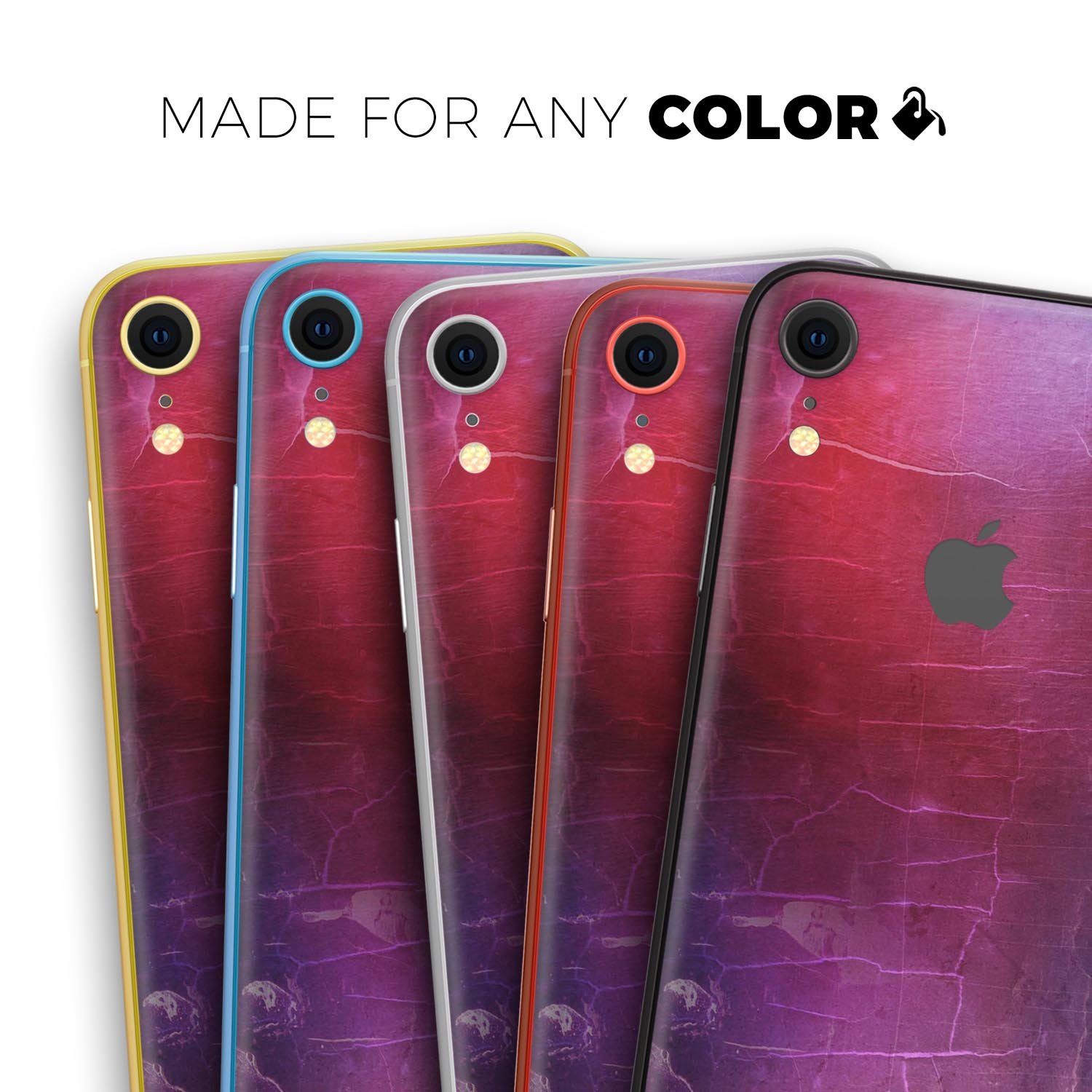 Abstract Fire & Ice V3 skin for Apple iPhone, showcasing vibrant design and premium vinyl material.