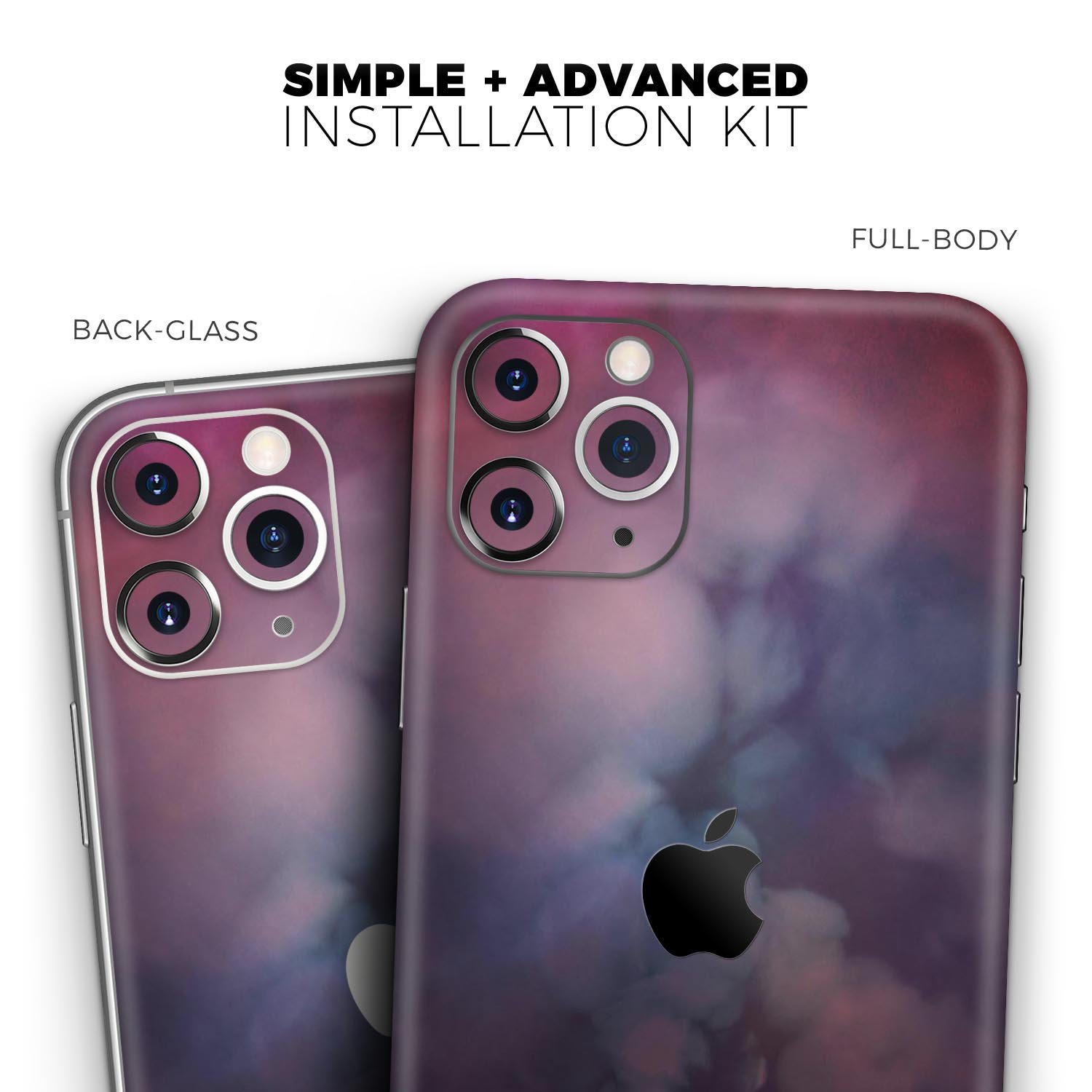 Abstract Fire & Ice V4 Skin-Kit for Apple iPhone 13, showcasing vibrant design and premium vinyl material.