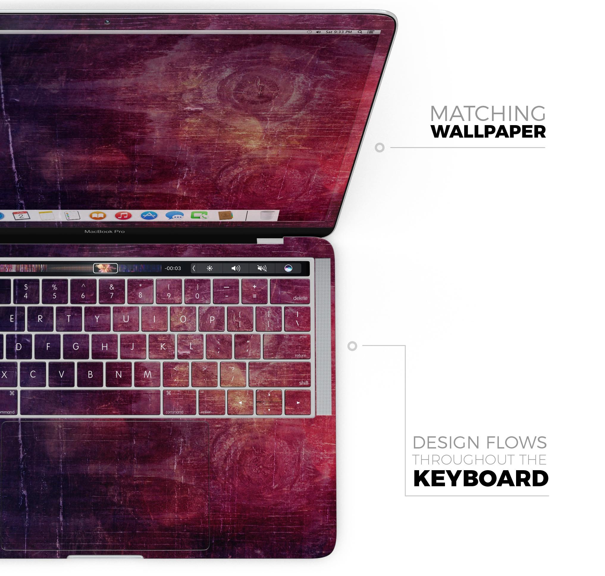 Abstract Fire & Ice V6 Skin Decal Wrap Kit for Apple MacBook, showcasing vibrant colors and sleek design.