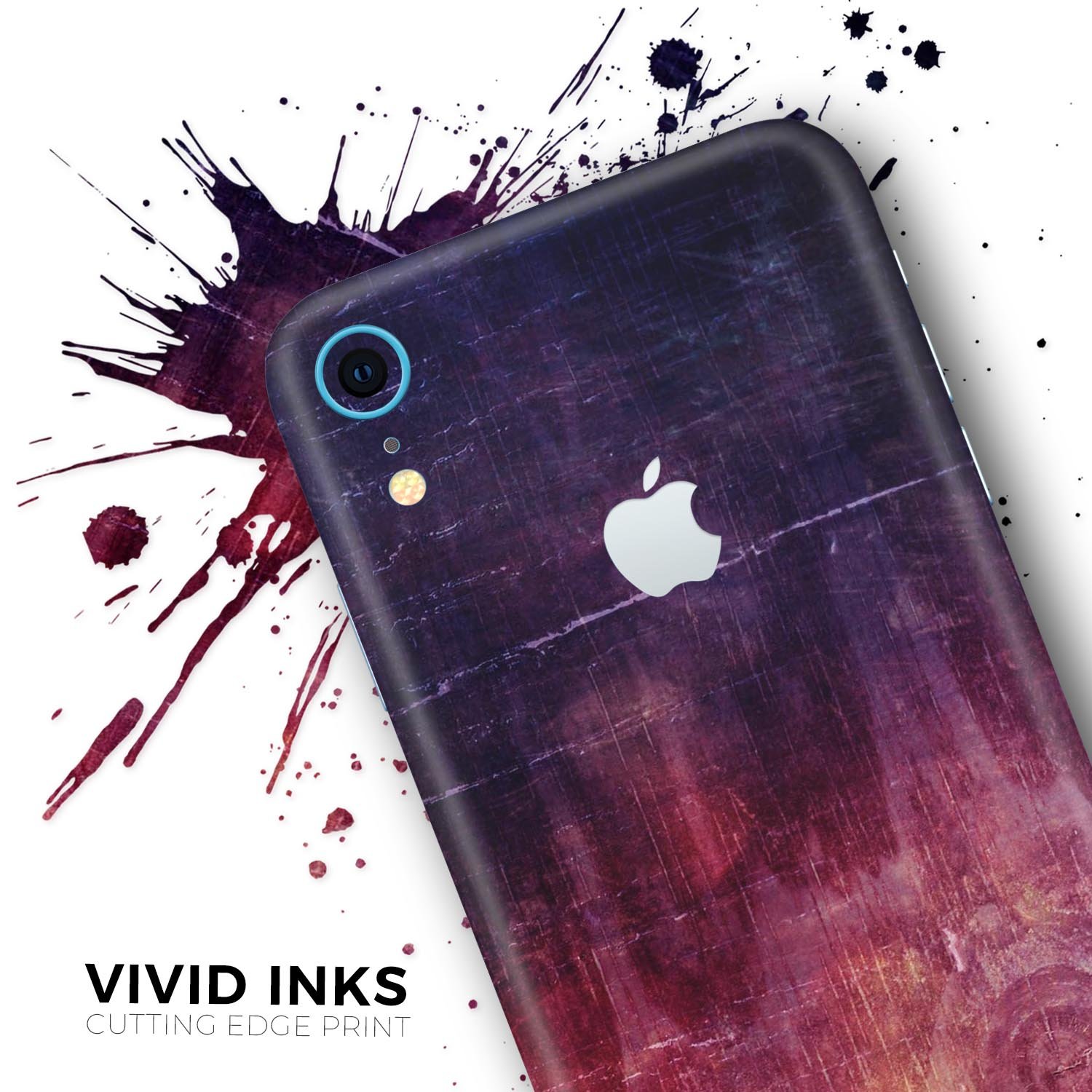 Abstract Fire & Ice V6 Skin-Kit for Apple iPhone XR and XS MAX, showcasing vibrant design and premium vinyl material.