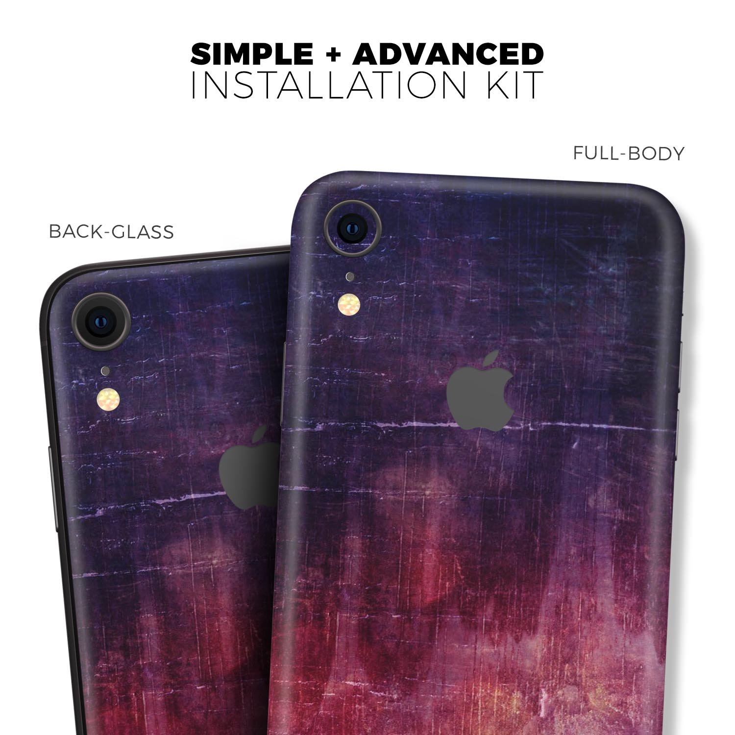 Abstract Fire & Ice V6 Skin-Kit for Apple iPhone XR and XS MAX, showcasing vibrant design and premium vinyl material.