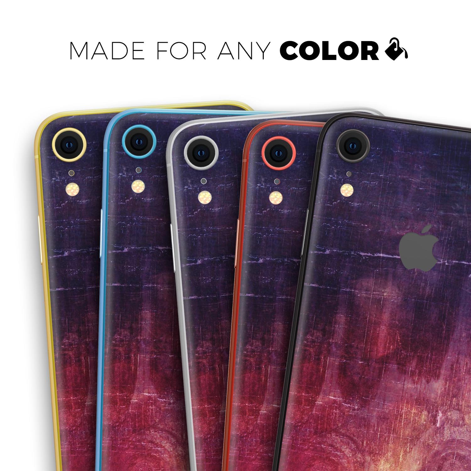 Abstract Fire & Ice V6 Skin-Kit for Apple iPhone XR and XS MAX, showcasing vibrant design and premium vinyl material.