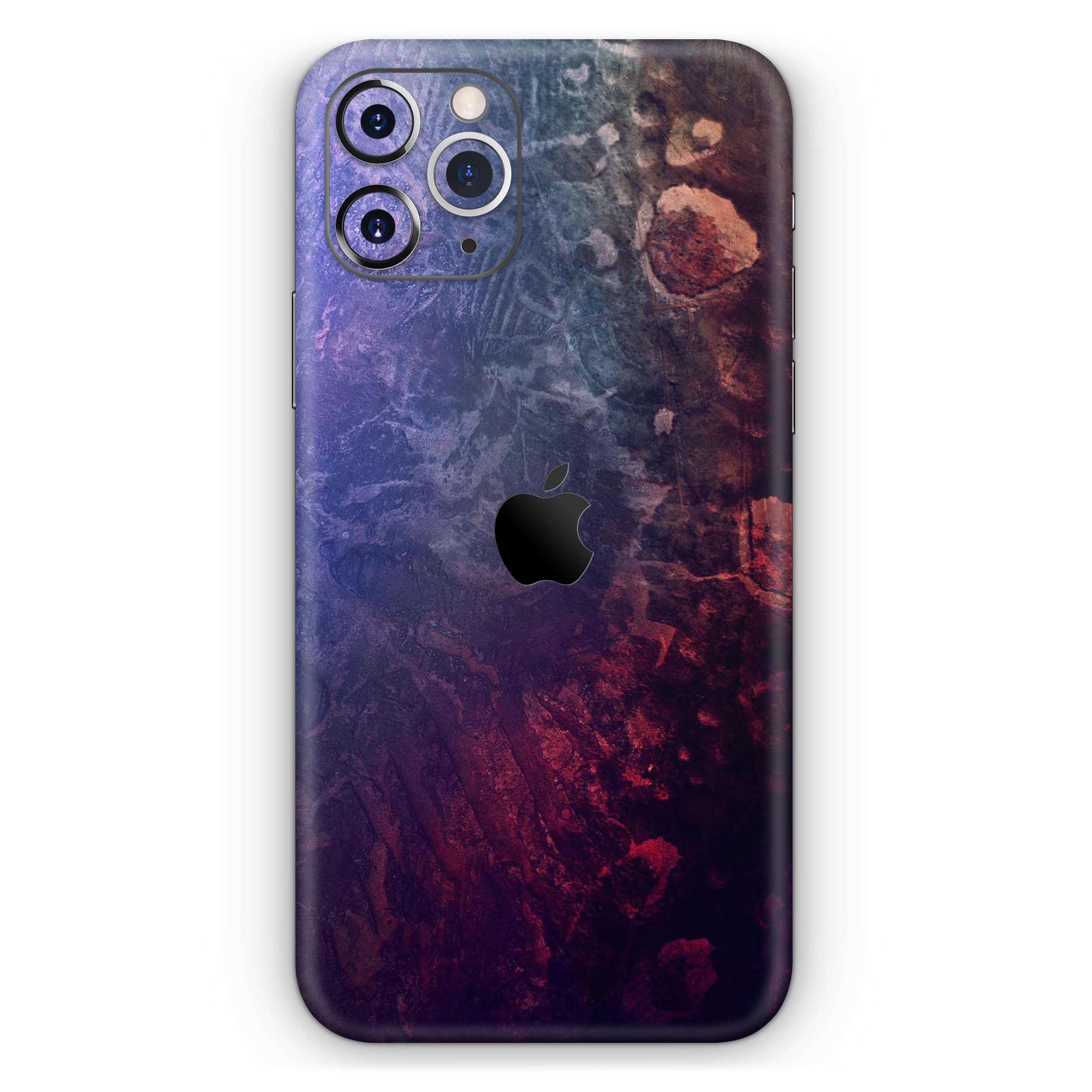 Abstract Fire & Ice V8 Skin-Kit for Apple iPhone 13, showcasing vibrant design and premium vinyl material.