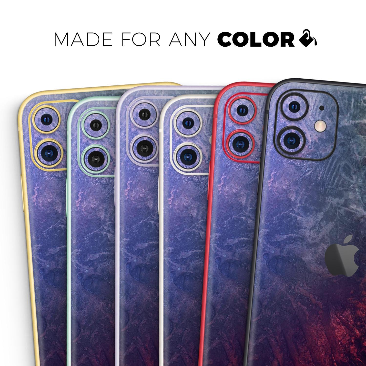 Abstract Fire & Ice V8 Skin-Kit for Apple iPhone 13, showcasing vibrant design and premium vinyl material.