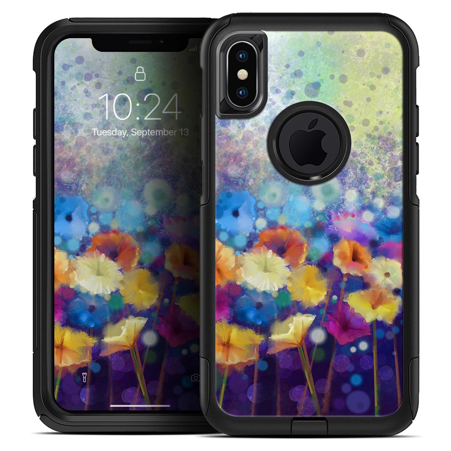 Abstract Flower Meadow v2 Skin Kit for iPhone OtterBox Cases featuring vibrant floral design and premium materials.