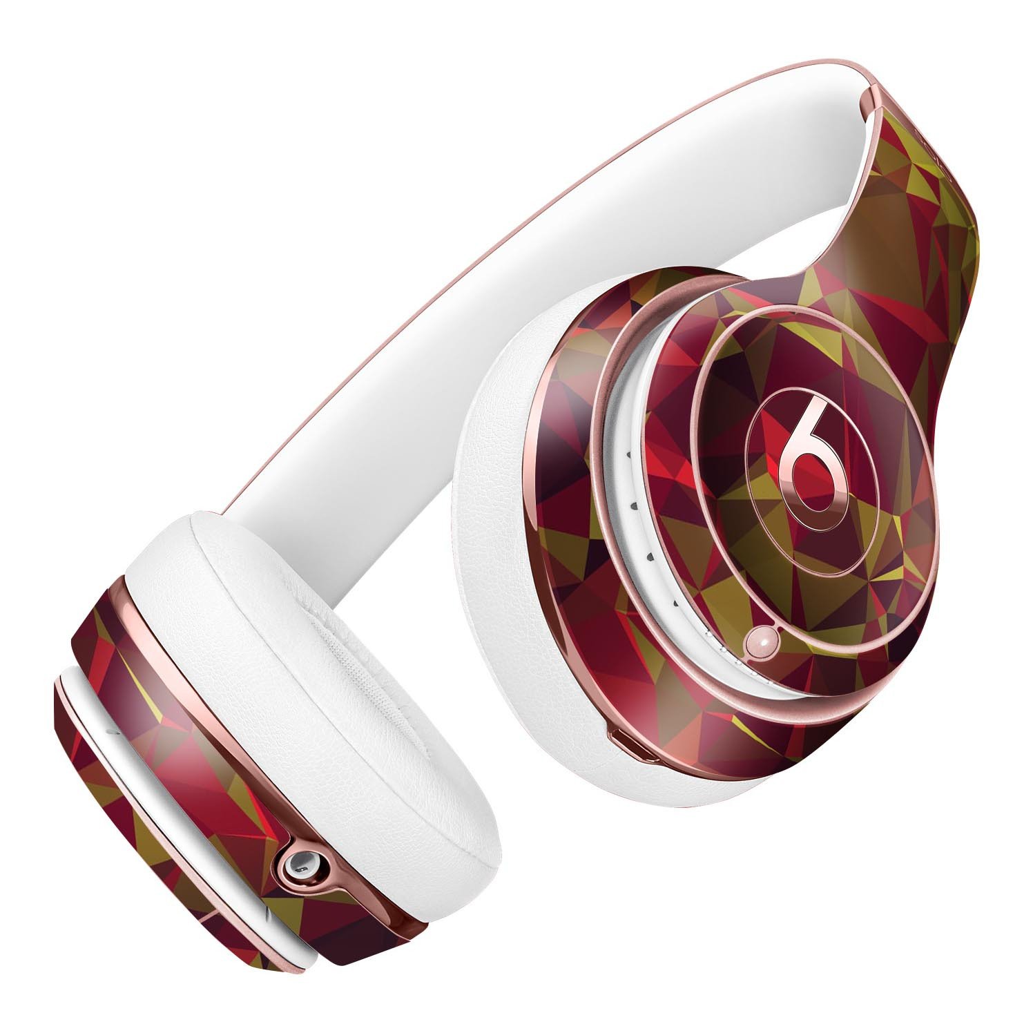 Abstract Geometric Lava Triangles Skin Kit for Beats by Dre Solo 3 Wireless Headphones, showcasing vibrant colors and unique geometric patterns.