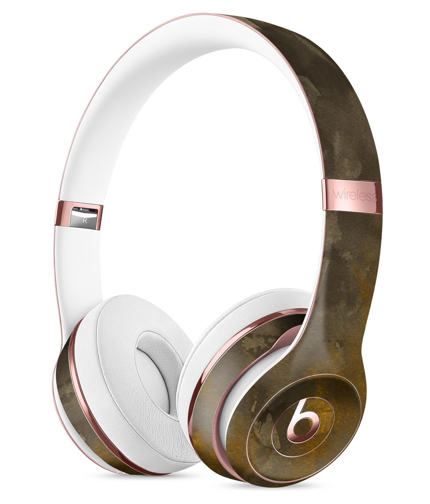 Abstract Golden Fire Skin Kit for Beats by Dre Solo 3 Wireless Headphones, showcasing vibrant golden and smoky design.