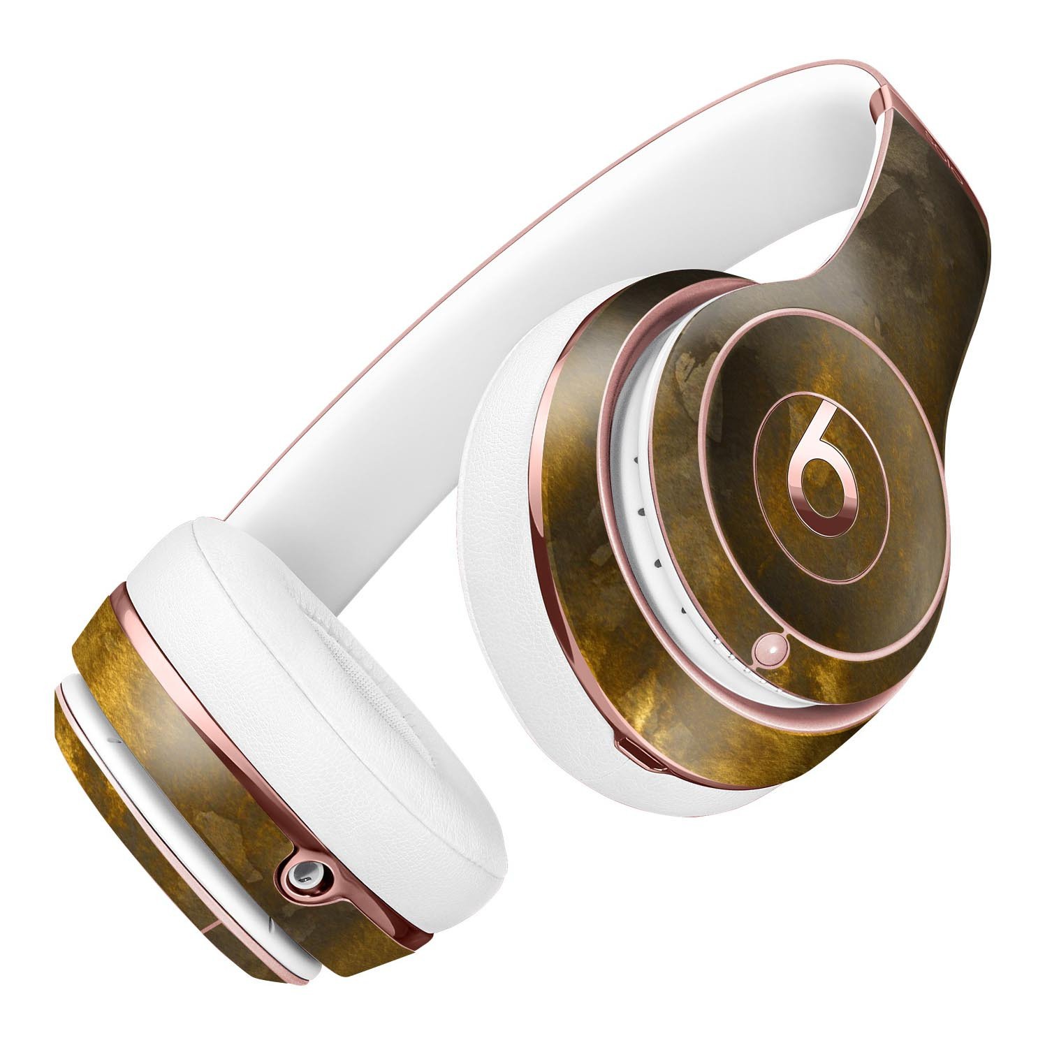 Abstract Golden Fire Skin Kit for Beats by Dre Solo 3 Wireless Headphones, showcasing vibrant golden and smoky design.