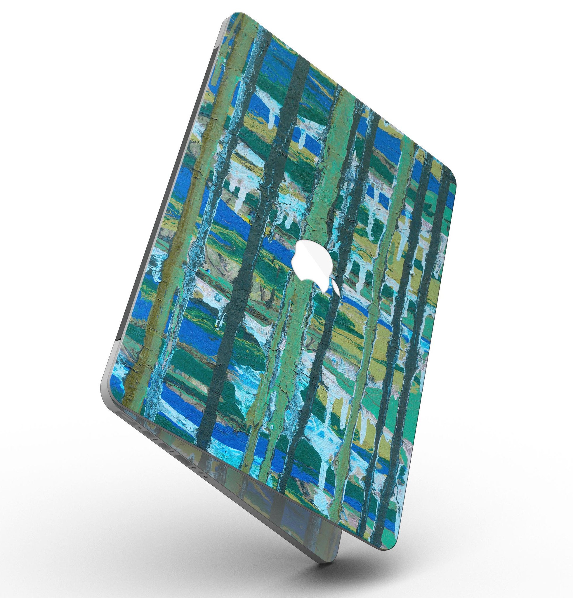 Abstract Green Plaid Paint Wall skin for MacBook Pro, showcasing a stylish design that protects the device.