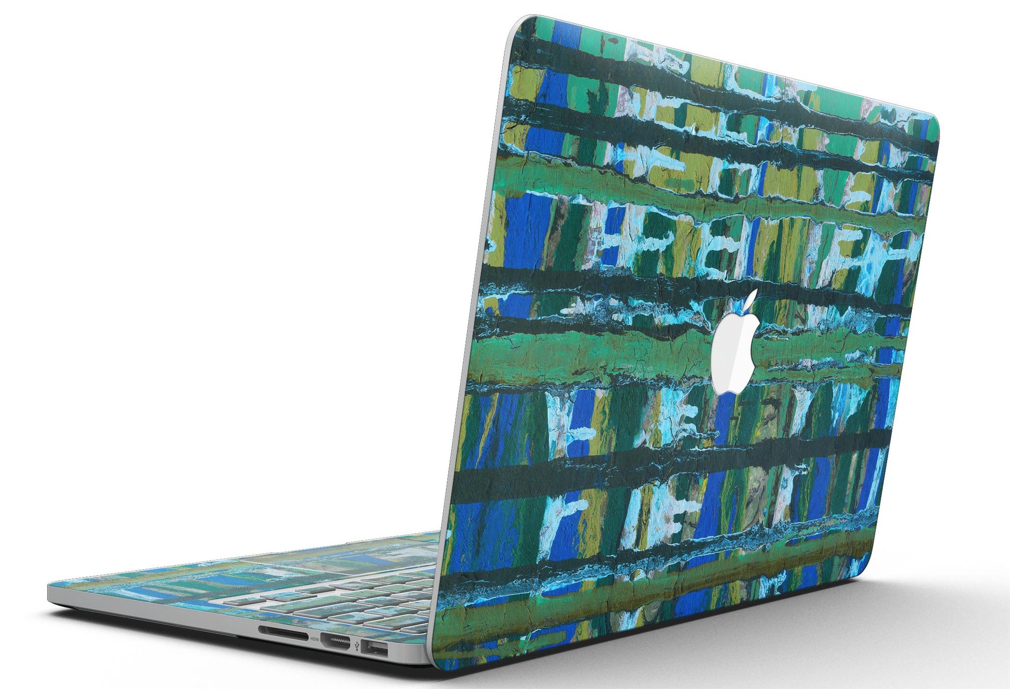 Abstract Green Plaid Paint Wall skin for MacBook Pro, showcasing a stylish design that protects the device.