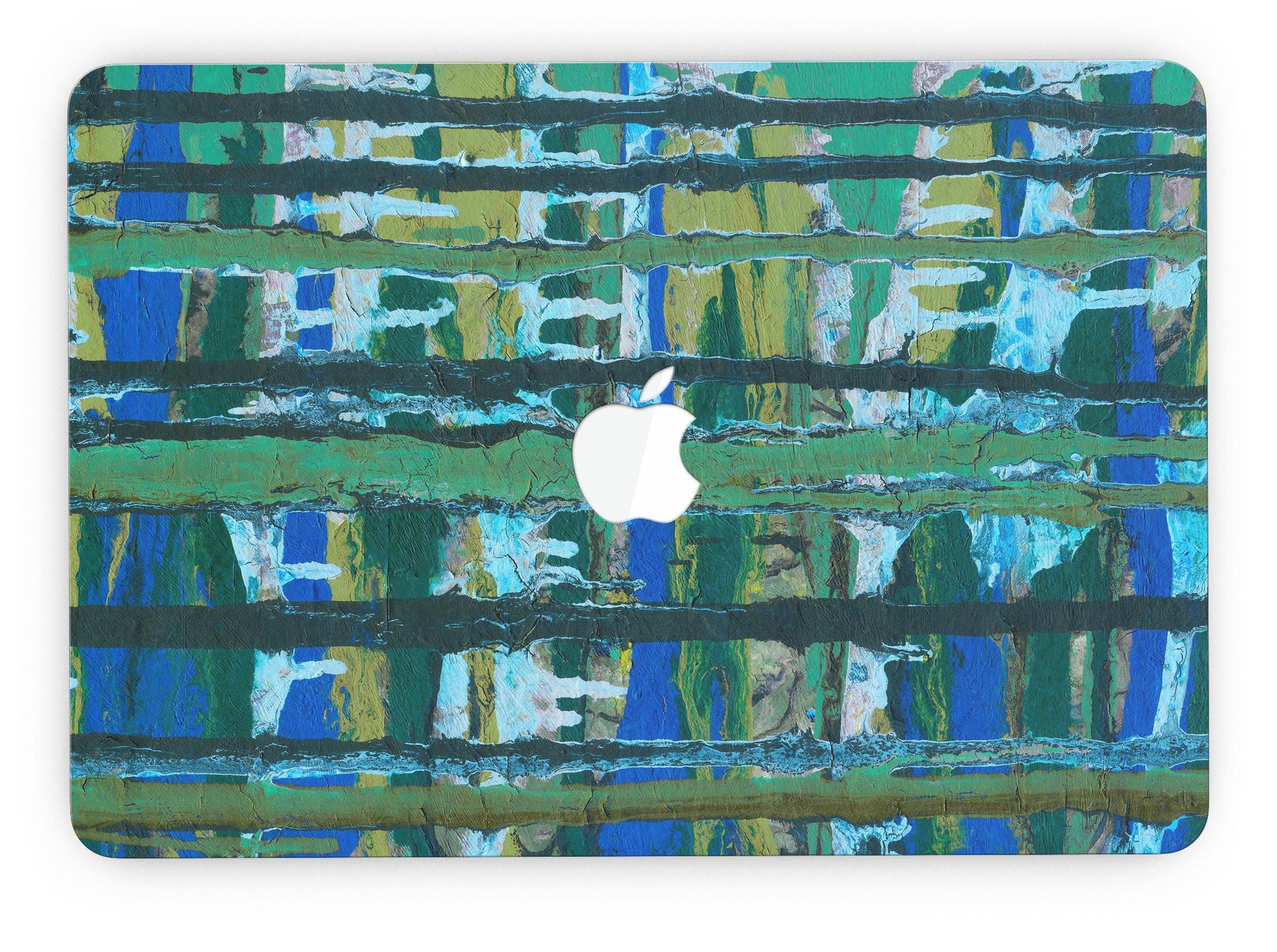 Abstract Green Plaid Paint Wall skin for MacBook Pro, showcasing a stylish design that protects the device.