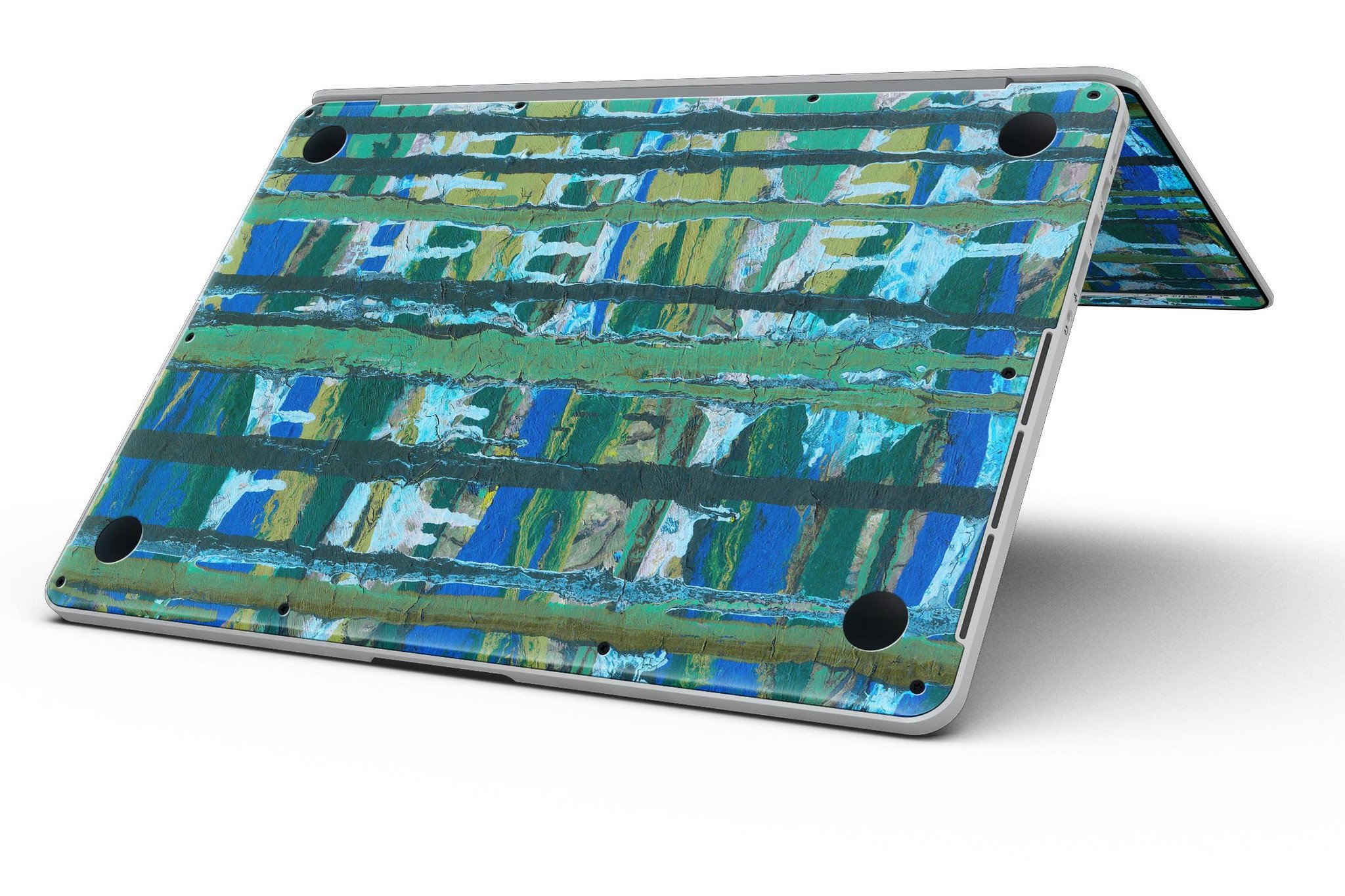 Abstract Green Plaid Paint Wall skin for MacBook Pro, showcasing a stylish design that protects the device.