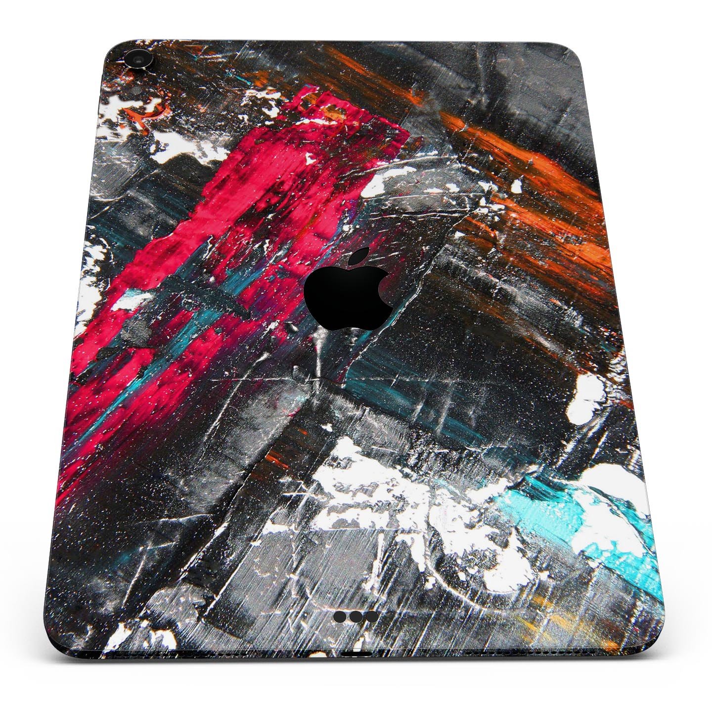 Abstract Grungy Oil Mess skin decal for Apple iPad Pro, showcasing vibrant colors and unique design.