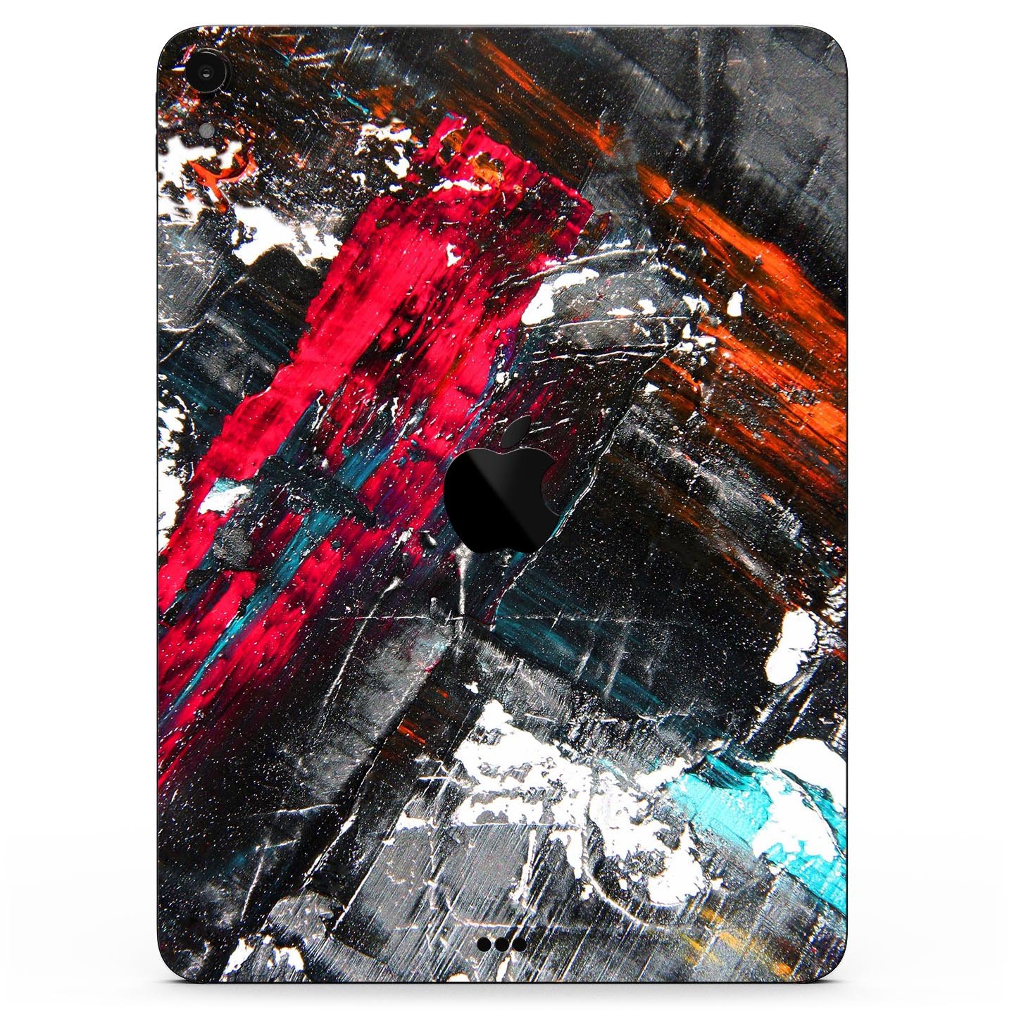 Abstract Grungy Oil Mess skin decal for Apple iPad Pro, showcasing vibrant colors and unique design.