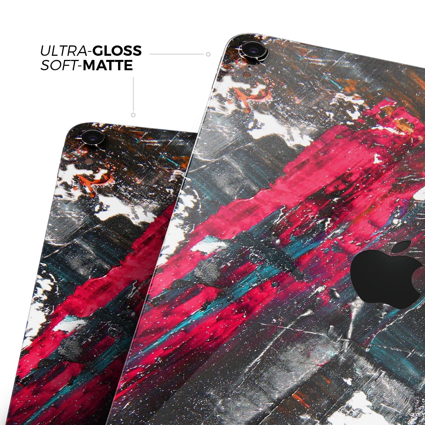 Abstract Grungy Oil Mess skin decal for Apple iPad Pro, showcasing vibrant colors and unique design.