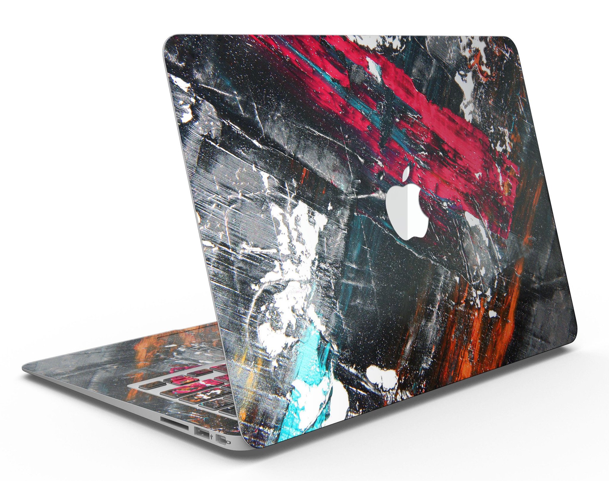 Abstract Grungy Oil Mess skin kit for MacBook Air, showcasing a unique design that adds style and protection.