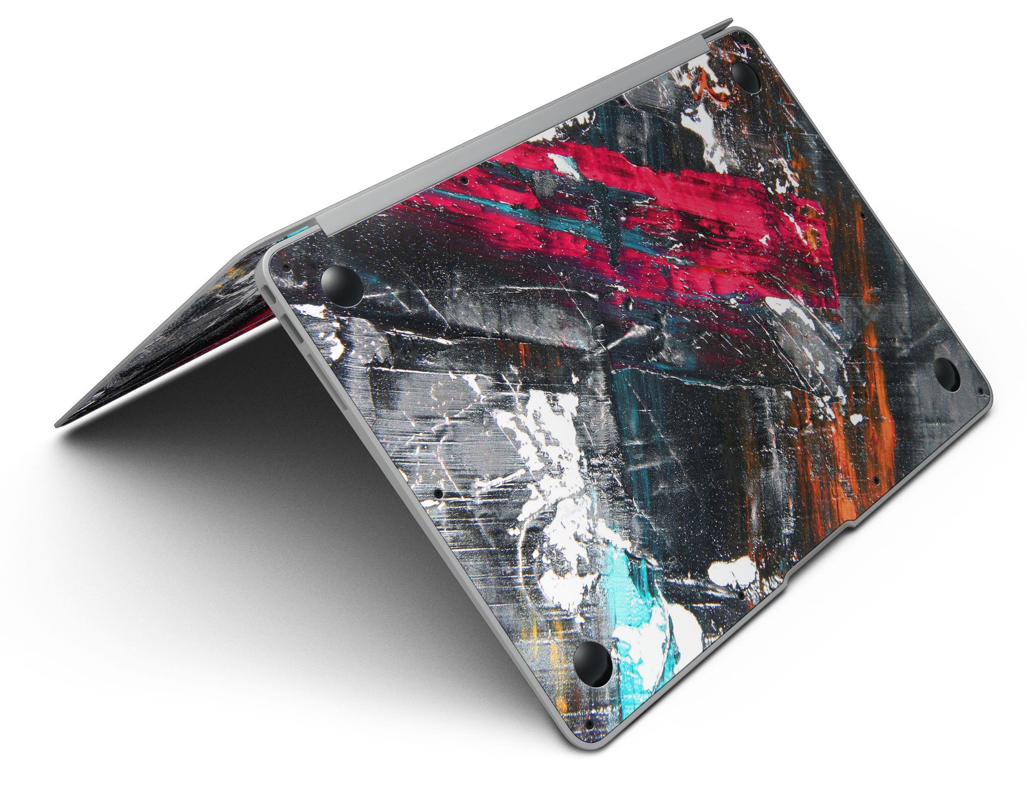 Abstract Grungy Oil Mess skin kit for MacBook Air, showcasing a unique design that adds style and protection.