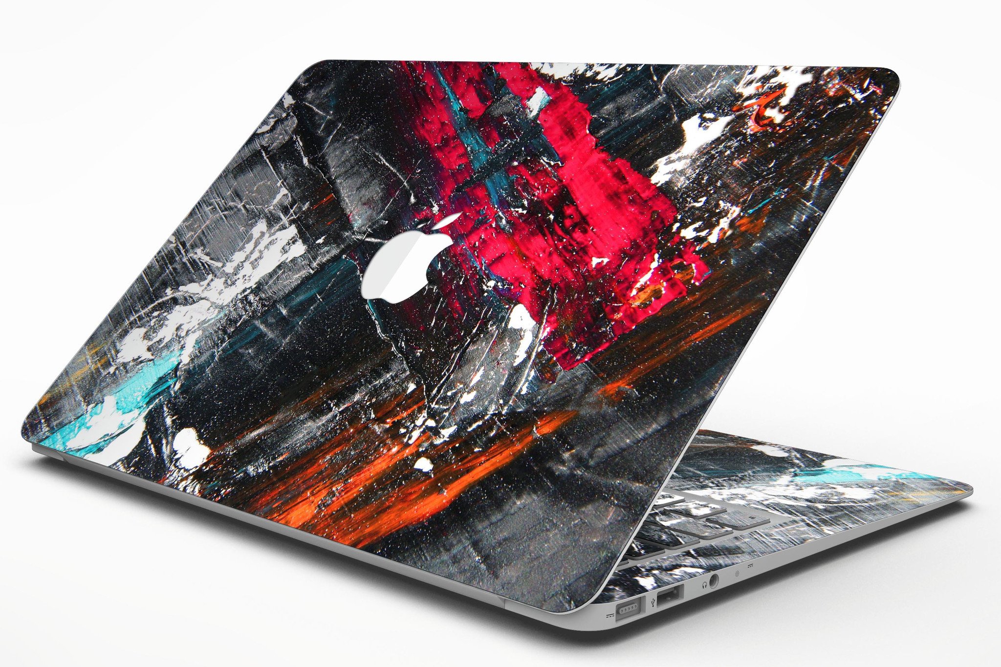 Abstract Grungy Oil Mess skin kit for MacBook Air, showcasing a unique design that adds style and protection.