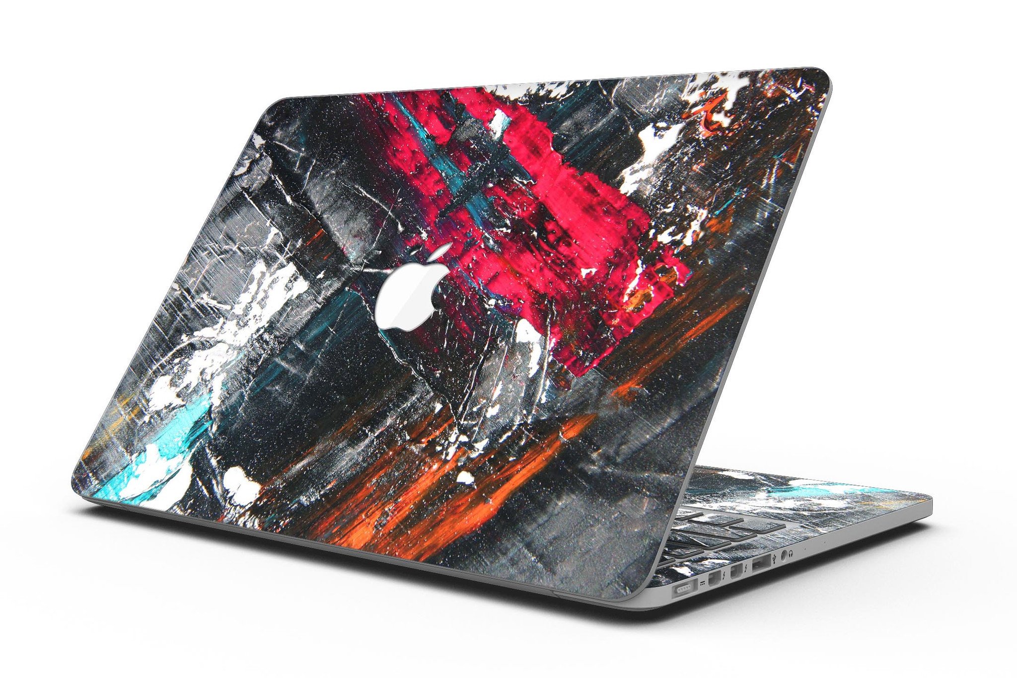 Abstract Grungy Oil Mess skin for MacBook Pro with Retina Display, showcasing a stylish design that protects the device.