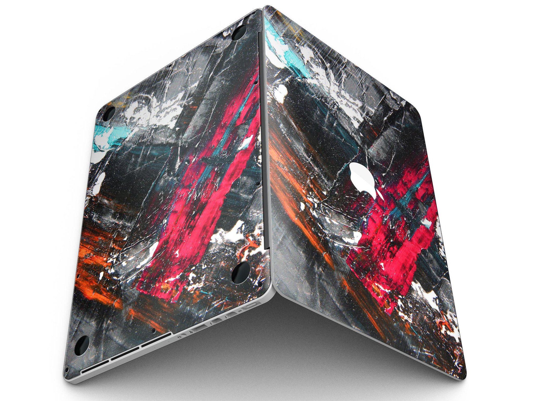 Abstract Grungy Oil Mess skin for MacBook Pro with Retina Display, showcasing a stylish design that protects the device.