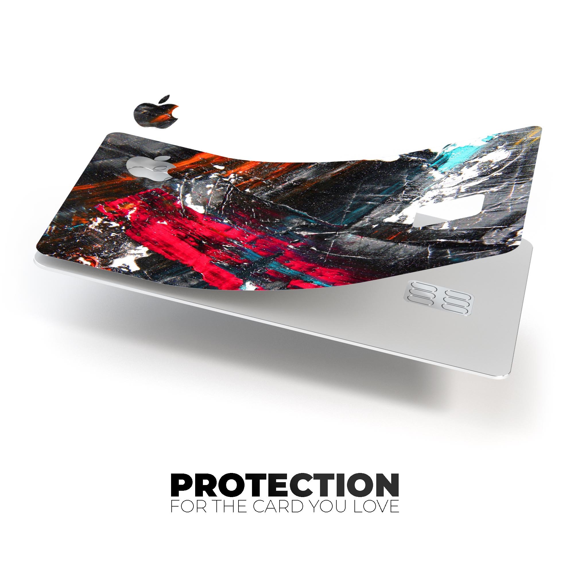 Abstract Grungy Oil Mess decal skin for Apple Card, showcasing a unique design and premium quality.