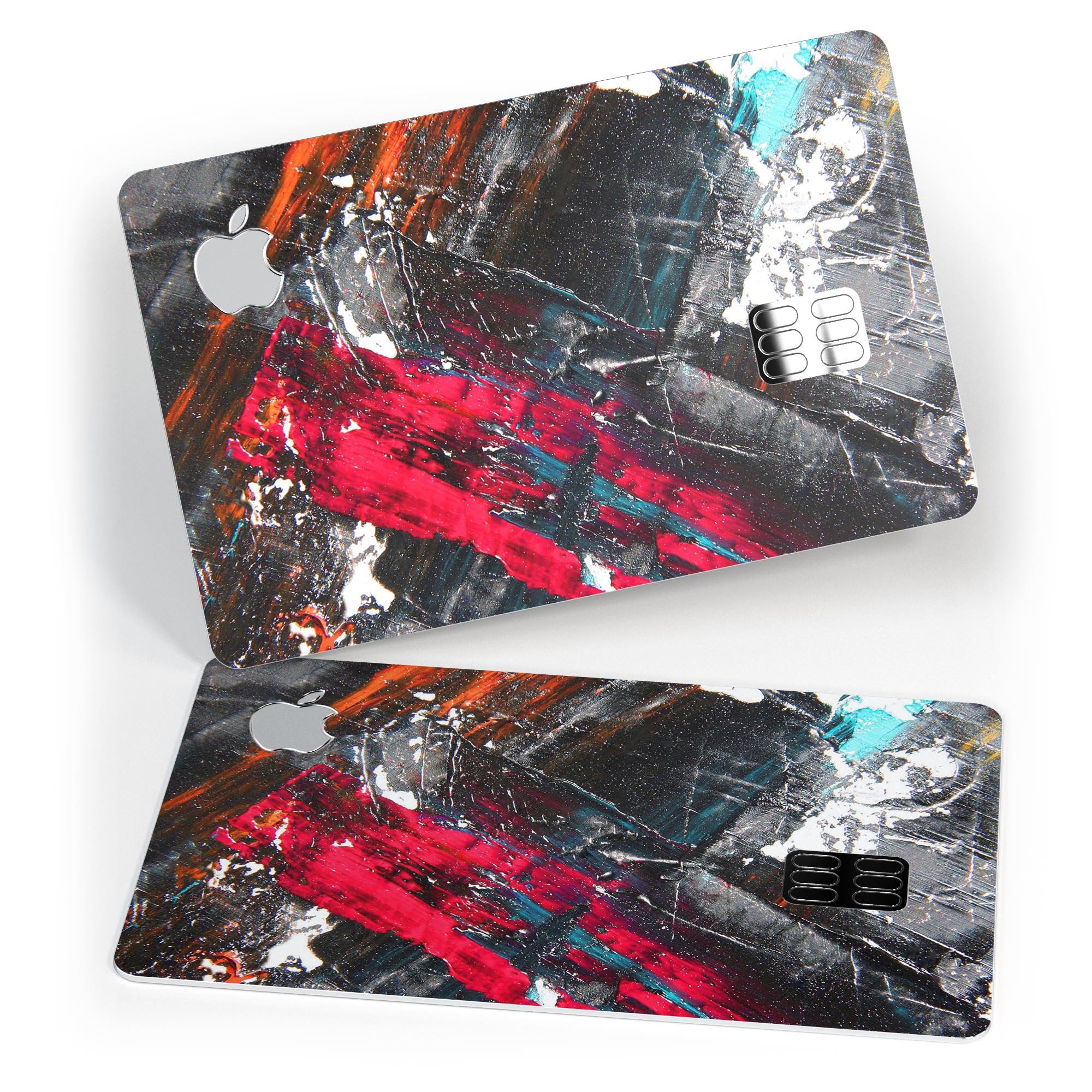 Abstract Grungy Oil Mess decal skin for Apple Card, showcasing a unique design and premium quality.