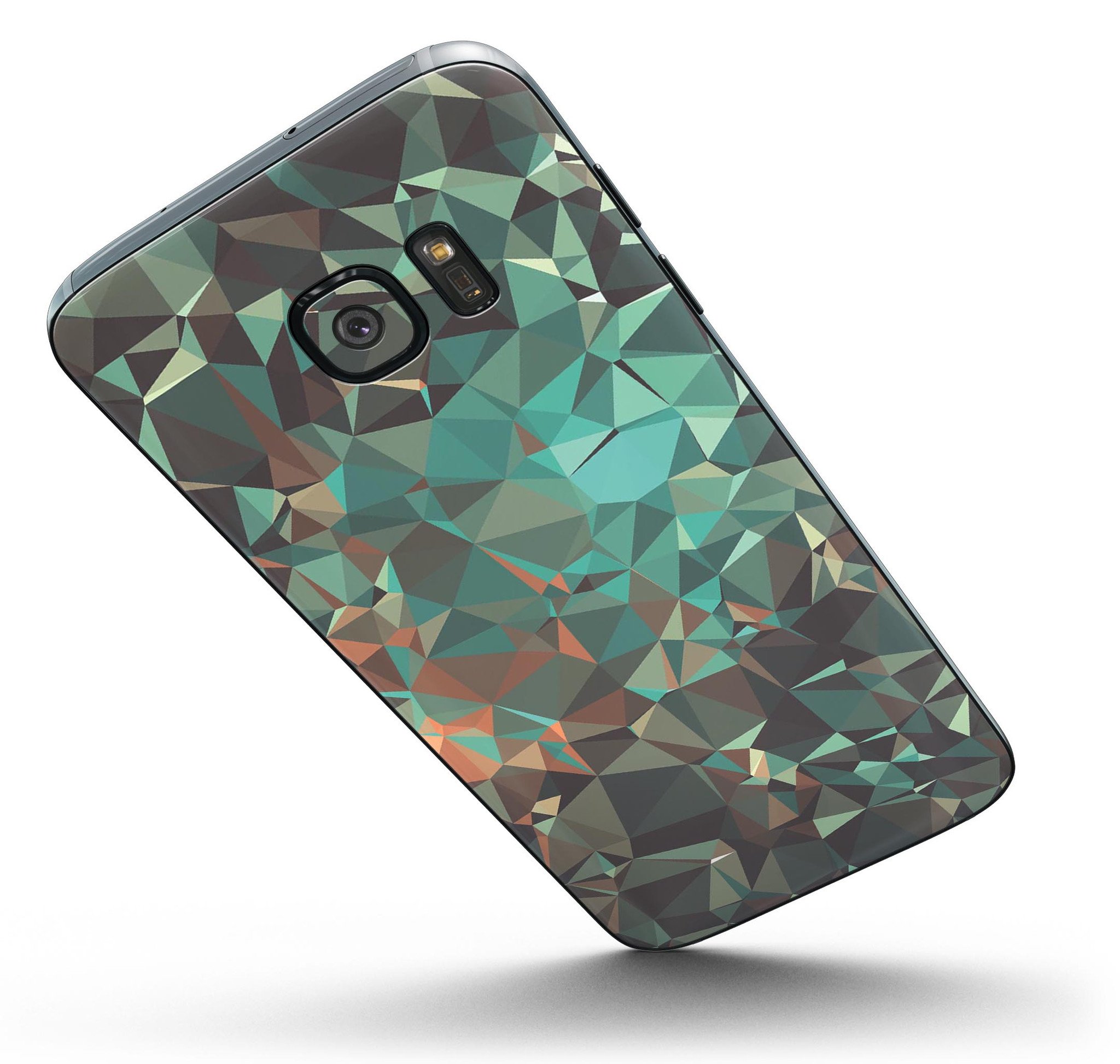 Abstract MultiColor Geometric Shapes Pattern Skin-Kit for Samsung Galaxy S7/S7 Edge, showcasing vibrant colors and geometric designs.