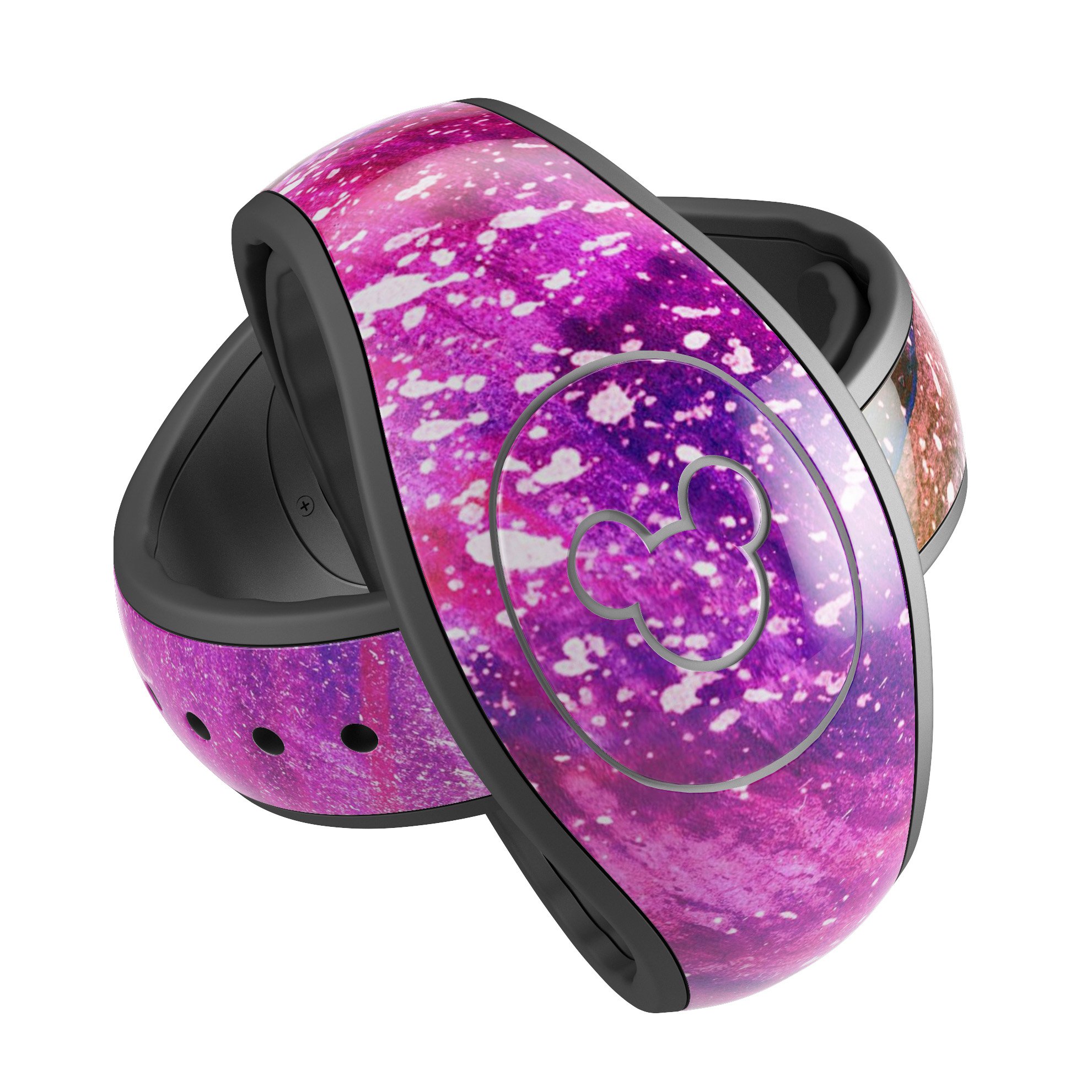 Colorful Abstract Neon Paint Explosion skin wrap for Disney Magic Band, showcasing vibrant colors and intricate design.