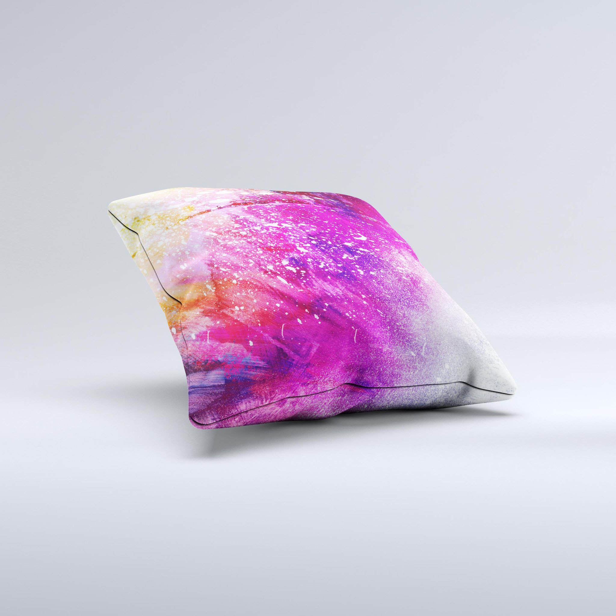 A vibrant Abstract Neon Paint Explosion throw pillow showcasing unique colors and patterns, handcrafted in Virginia.