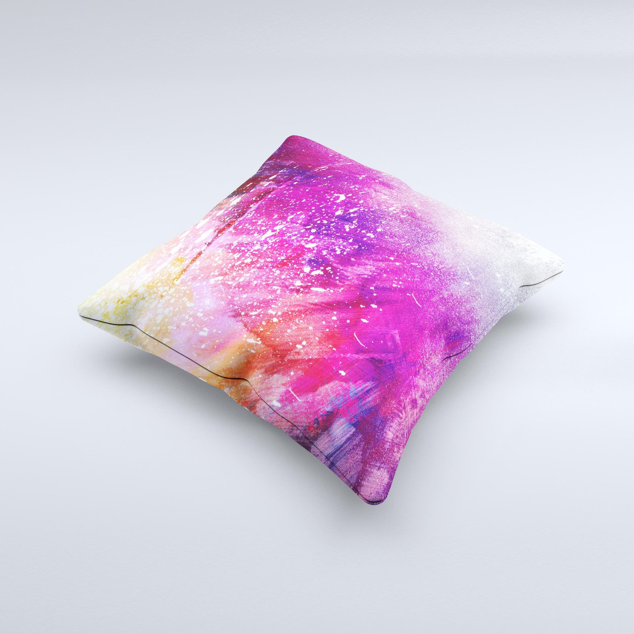 A vibrant Abstract Neon Paint Explosion throw pillow showcasing unique colors and patterns, handcrafted in Virginia.