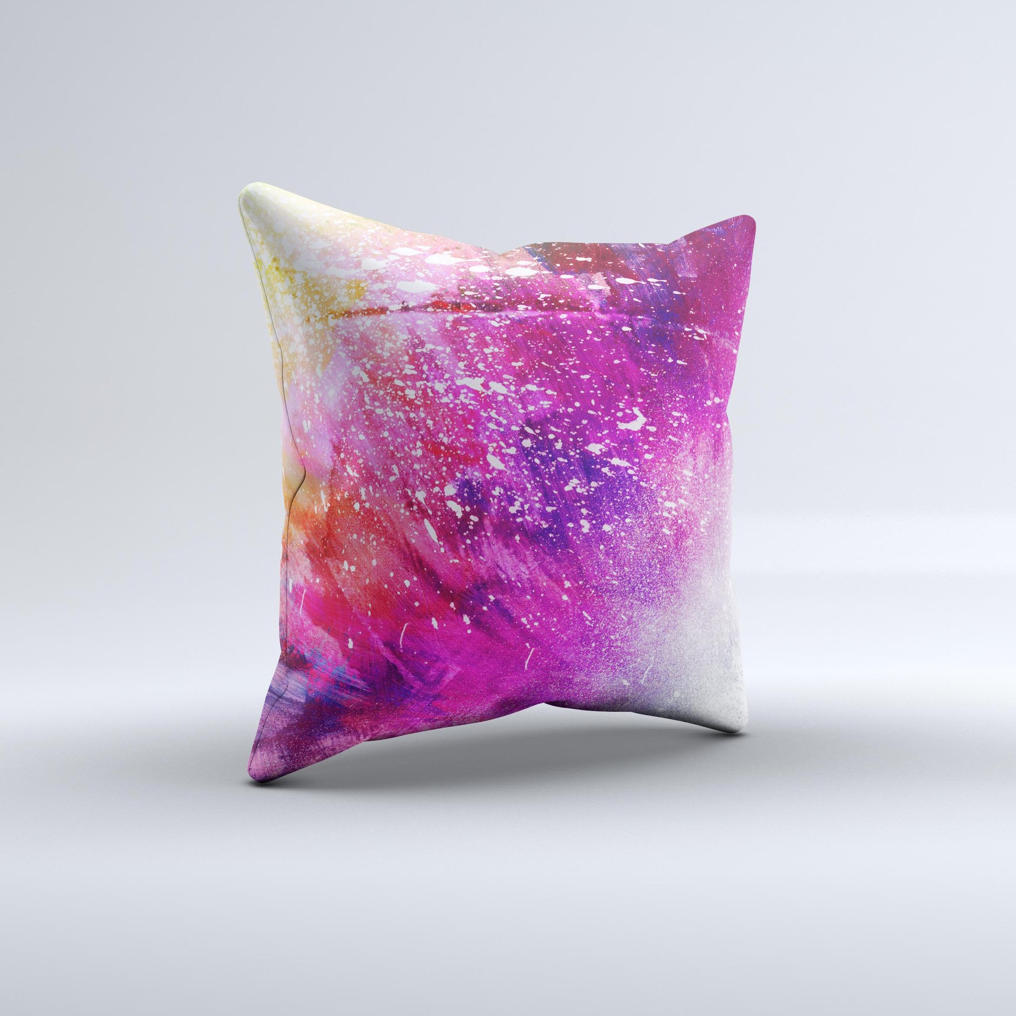 A vibrant Abstract Neon Paint Explosion throw pillow showcasing unique colors and patterns, handcrafted in Virginia.