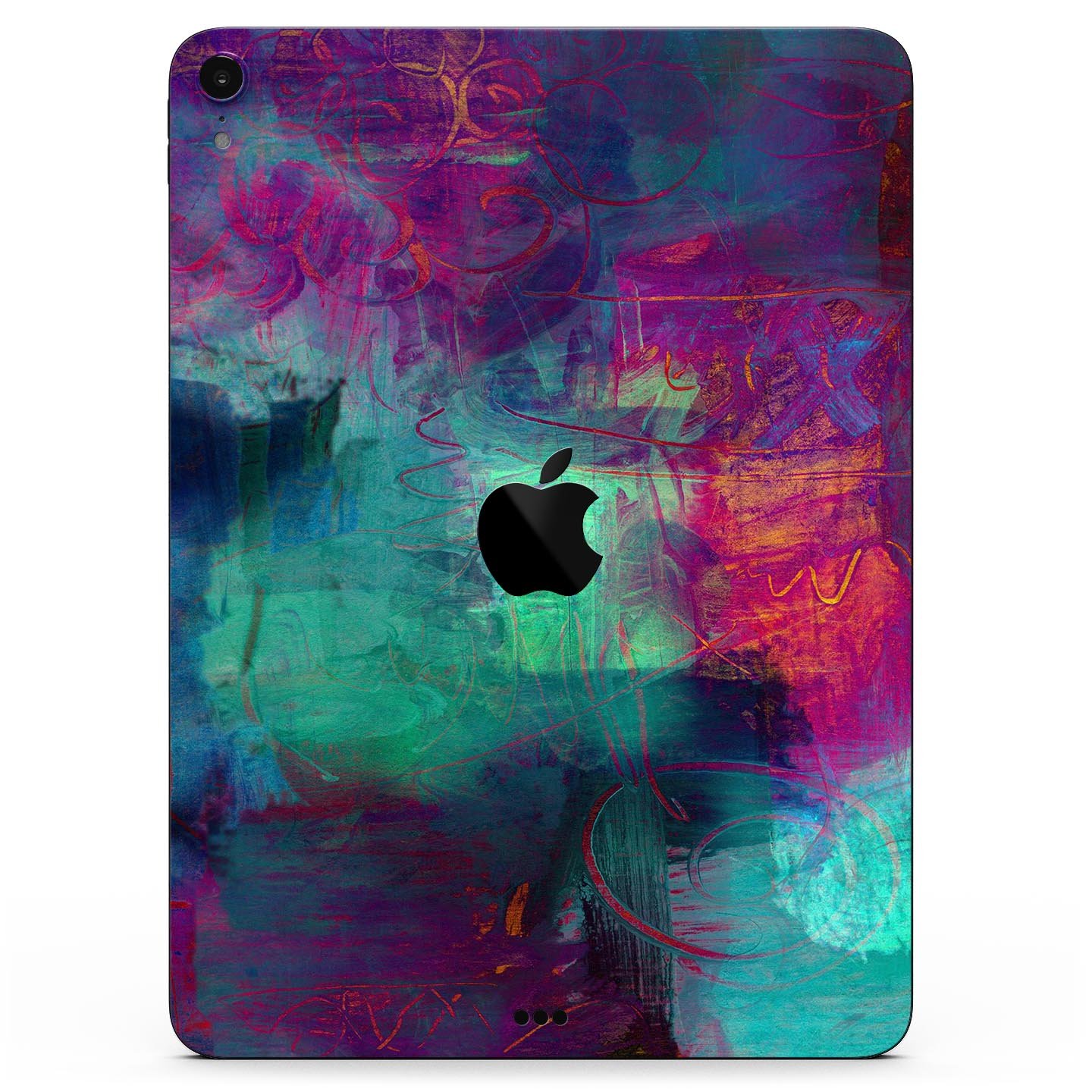 Abstract Oil Painting skin decal for Apple iPad Pro, showcasing vibrant colors and artistic design for stylish protection.