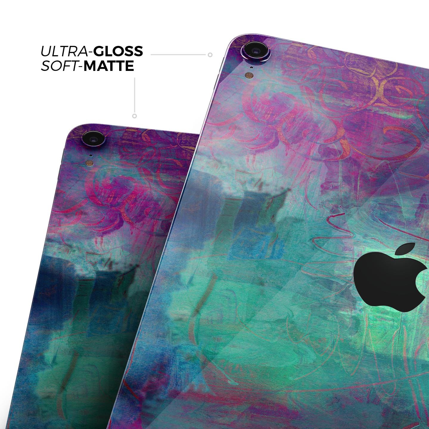 Abstract Oil Painting skin decal for Apple iPad Pro, showcasing vibrant colors and artistic design for stylish protection.