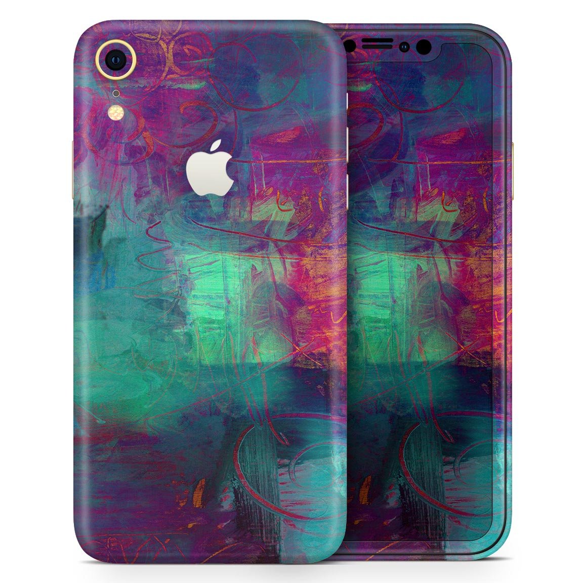 Abstract Oil Painting V3 skin for Apple iPhone, showcasing vibrant colors and artistic design, perfect for personalizing your device.